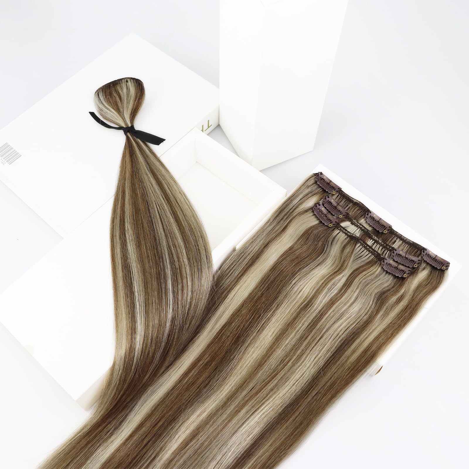 Foto 6 pulgar | Extensiones De Cabello Liso Con Clip, Cabello Humano Liso, 40 Cm - Venta Internacional.