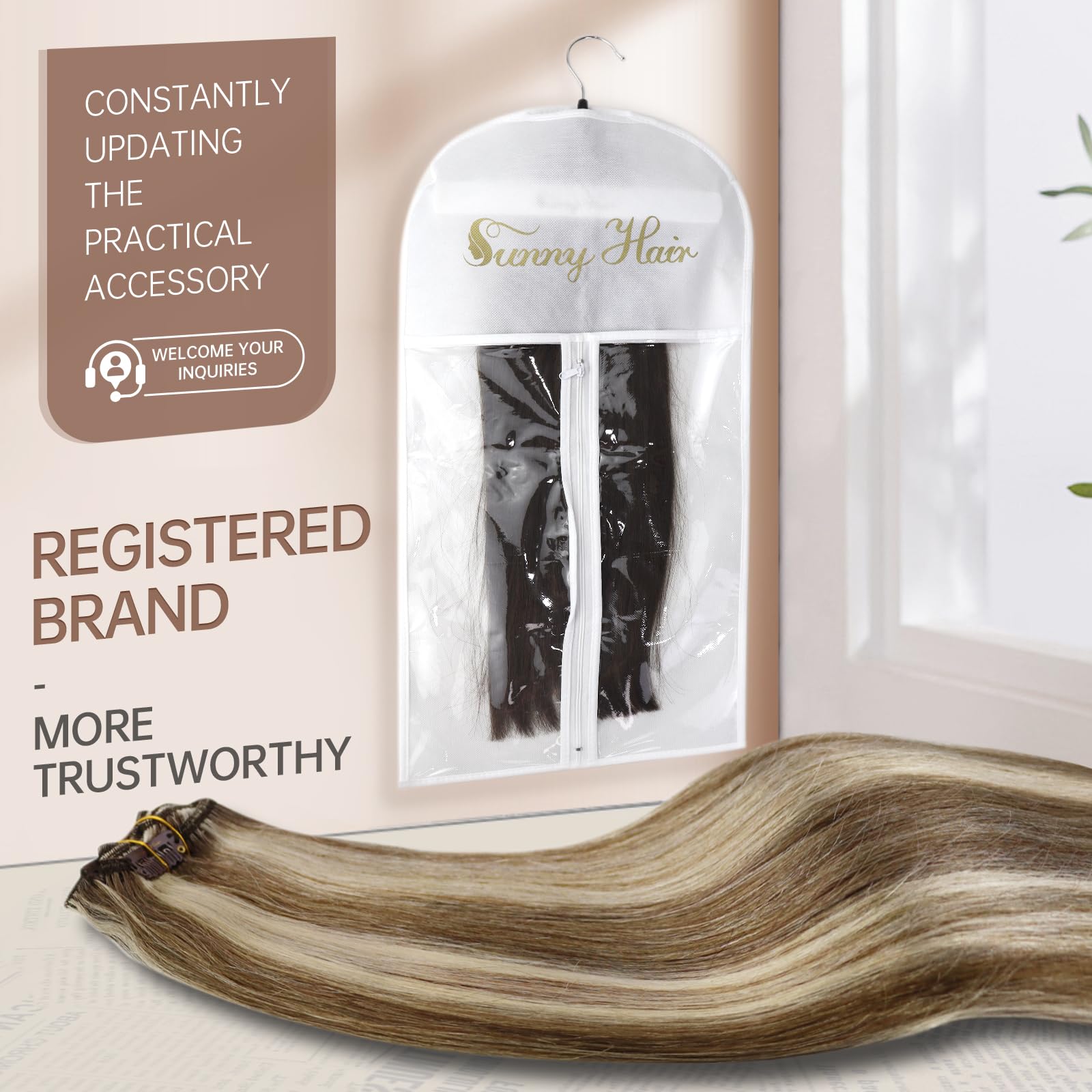 Foto 7 pulgar | Extensiones De Cabello Liso Con Clip, Cabello Humano Liso, 40 Cm - Venta Internacional.