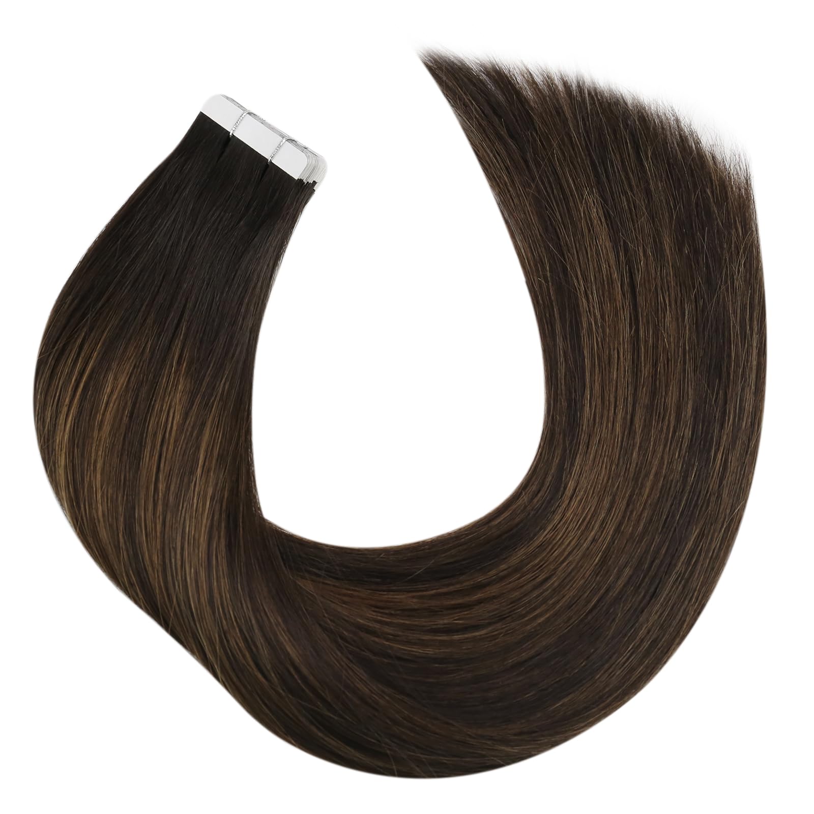 Foto 8 pulgar | Extensiones De Cabello Humano Marrón Con Cinta Adhesiva Moresoo Ombre, 30 Cm - Venta Internacional.