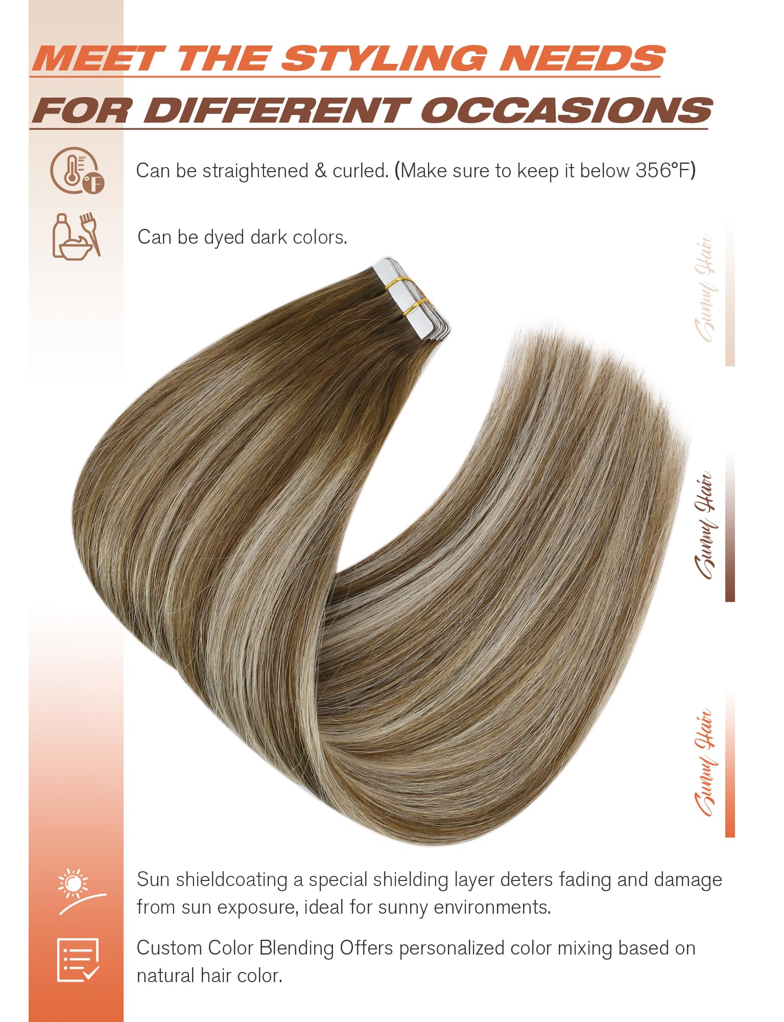Foto 5 pulgar | Extensiones De Cabello Humano Real Sunny Clip In, 35 Cm, Negro Degradado - Venta Internacional.