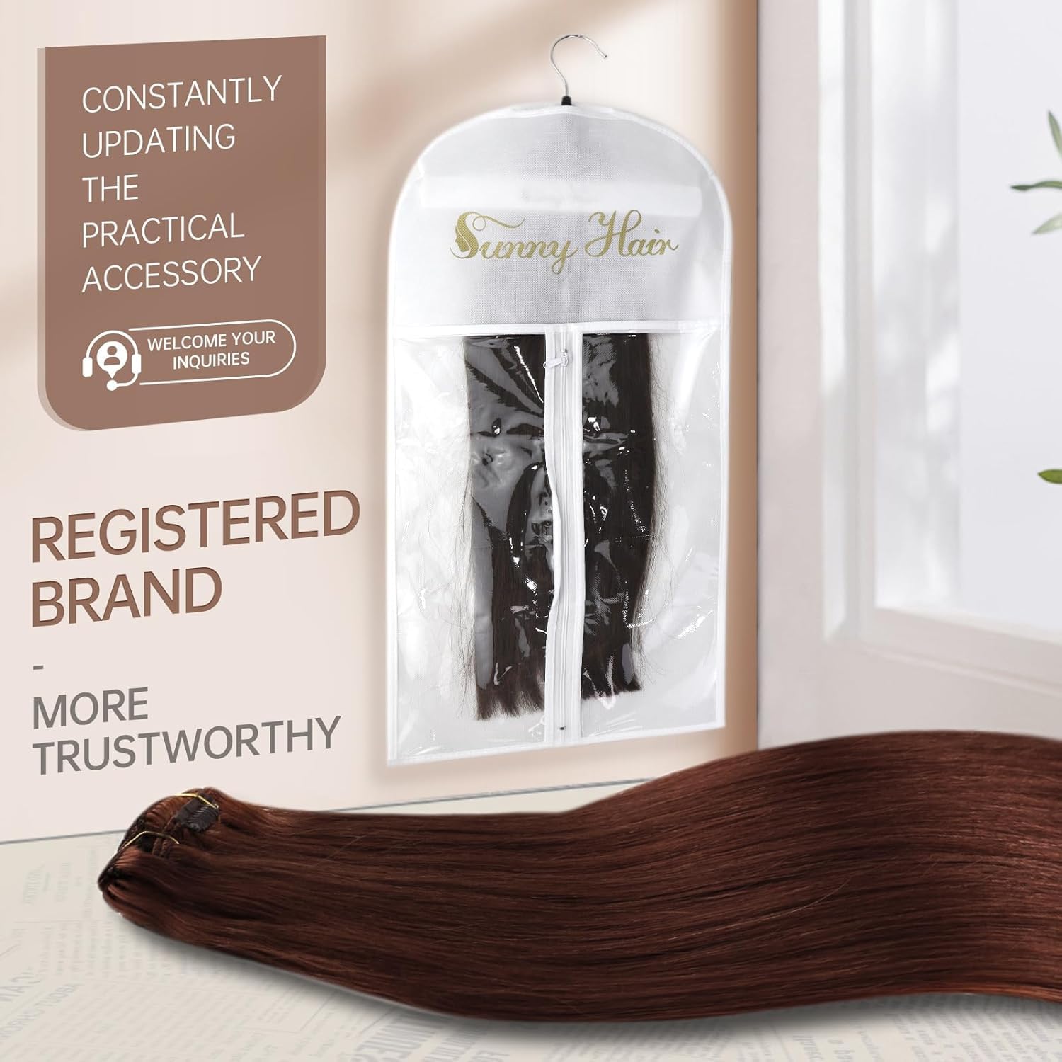 Foto 6 pulgar | Extensiones De Cabello Liso Con Clip, Cabello Humano Liso, 40 Cm - Venta Internacional.