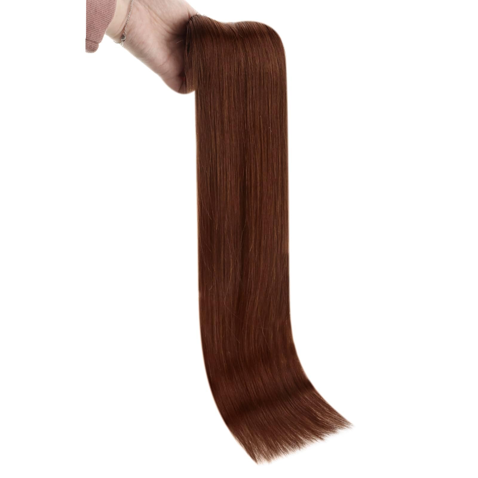 Foto 8 pulgar | Extensiones De Cabello Liso Con Clip, Cabello Humano Liso, 40 Cm - Venta Internacional.