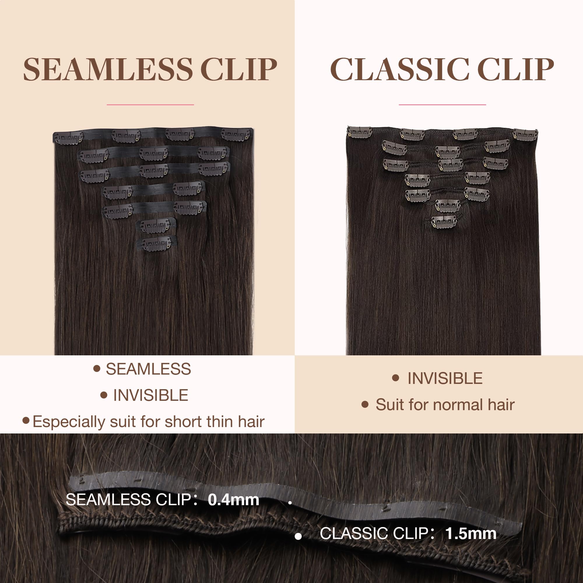 Foto 5 pulgar | Extensiones De Cabello Goo Goo Clip, 16 Pulgadas, 110 G, 7 Piezas 2a, Color Marrón Claro - Venta Internacional.