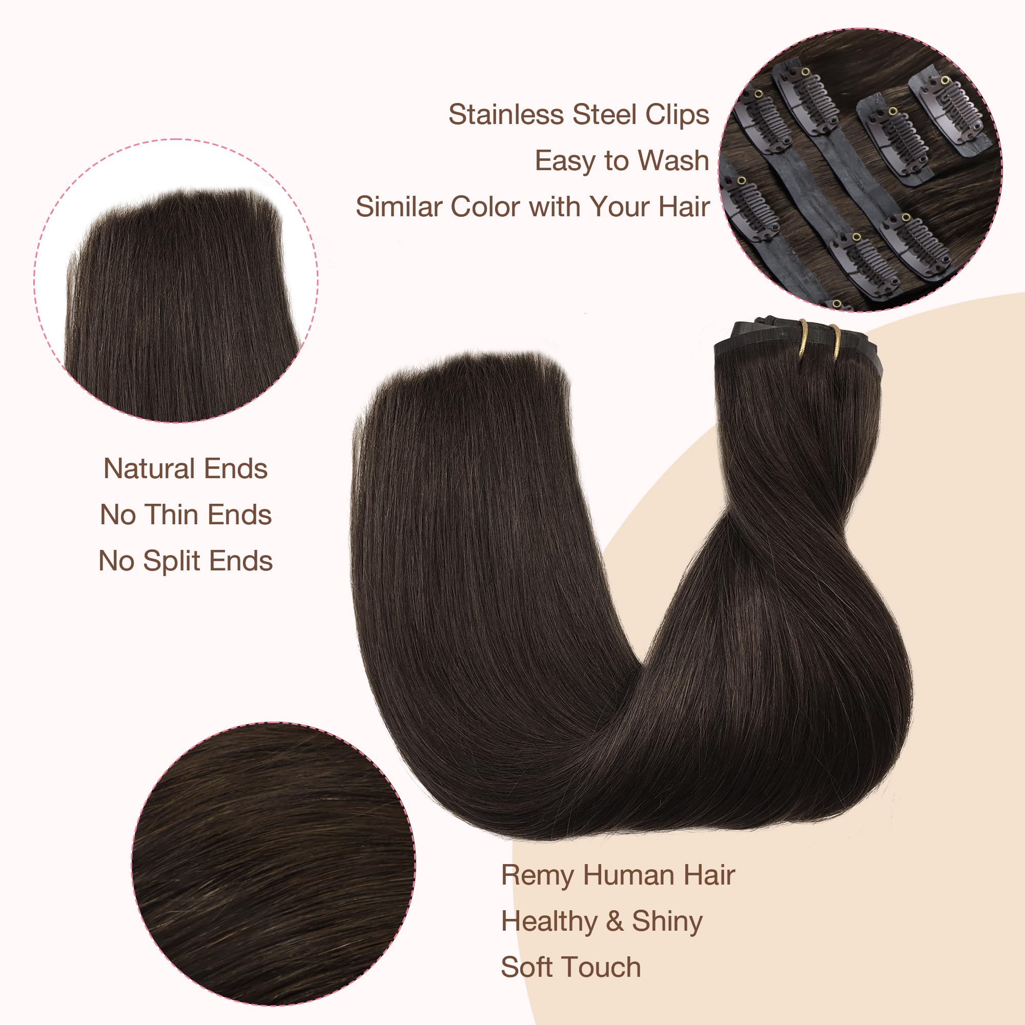 Foto 7 pulgar | Extensiones De Cabello Goo Goo Clip, 16 Pulgadas, 110 G, 7 Piezas 2a, Color Marrón Claro - Venta Internacional.