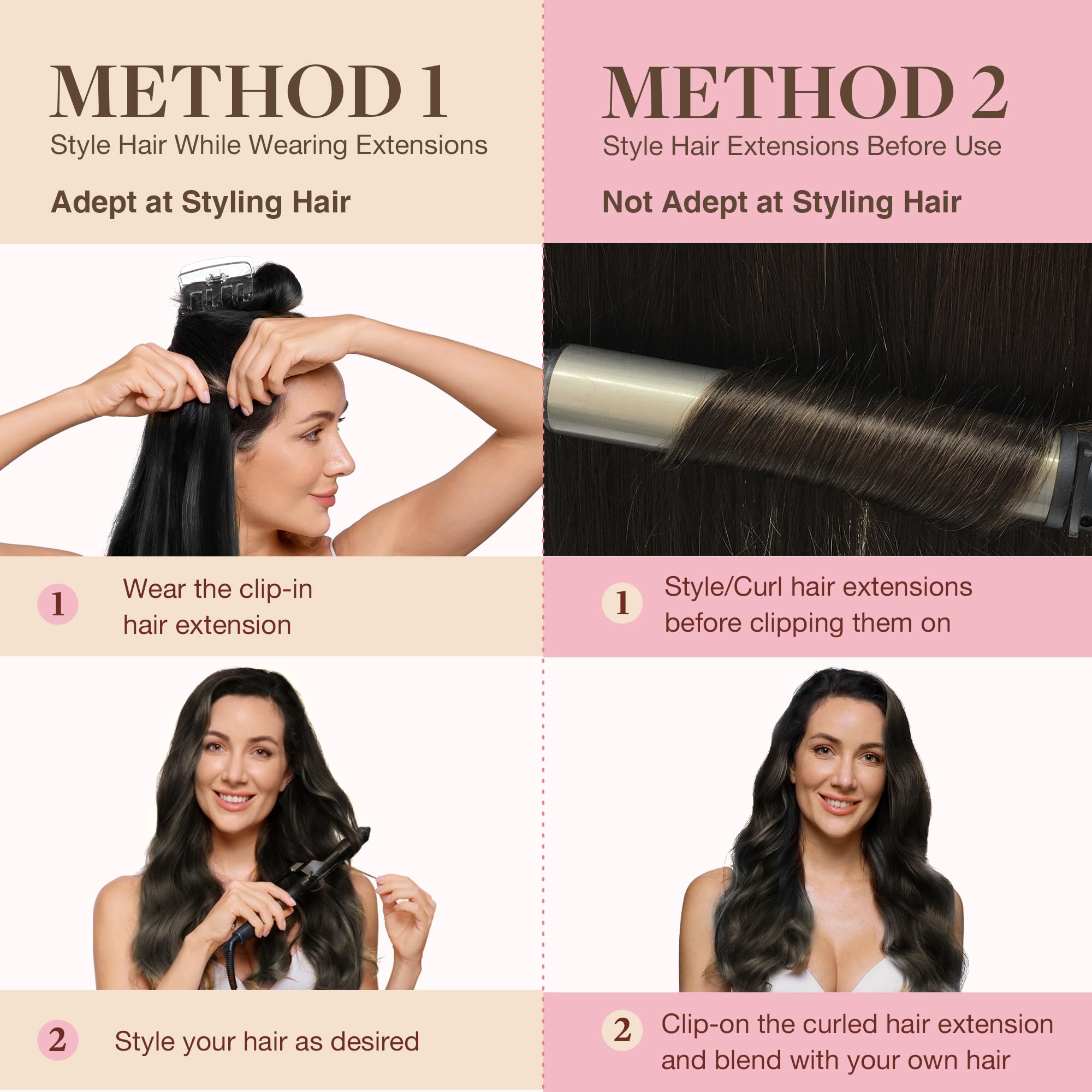 Foto 8 pulgar | Extensiones De Cabello Goo Goo Clip, 16 Pulgadas, 110 G, 7 Piezas 2a, Color Marrón Claro - Venta Internacional.
