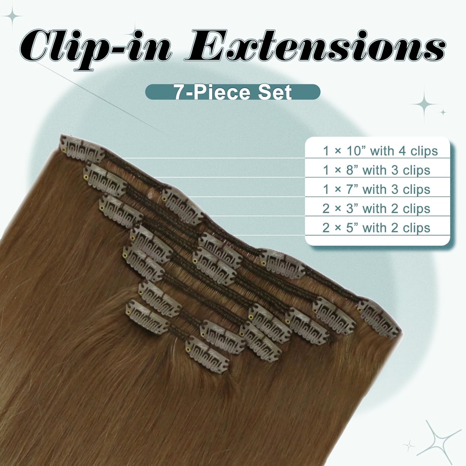 Foto 5 pulgar | Extensiones De Cabello Full Shine Clips En Degradado, Marrón Dorado A Rubio - Venta Internacional.