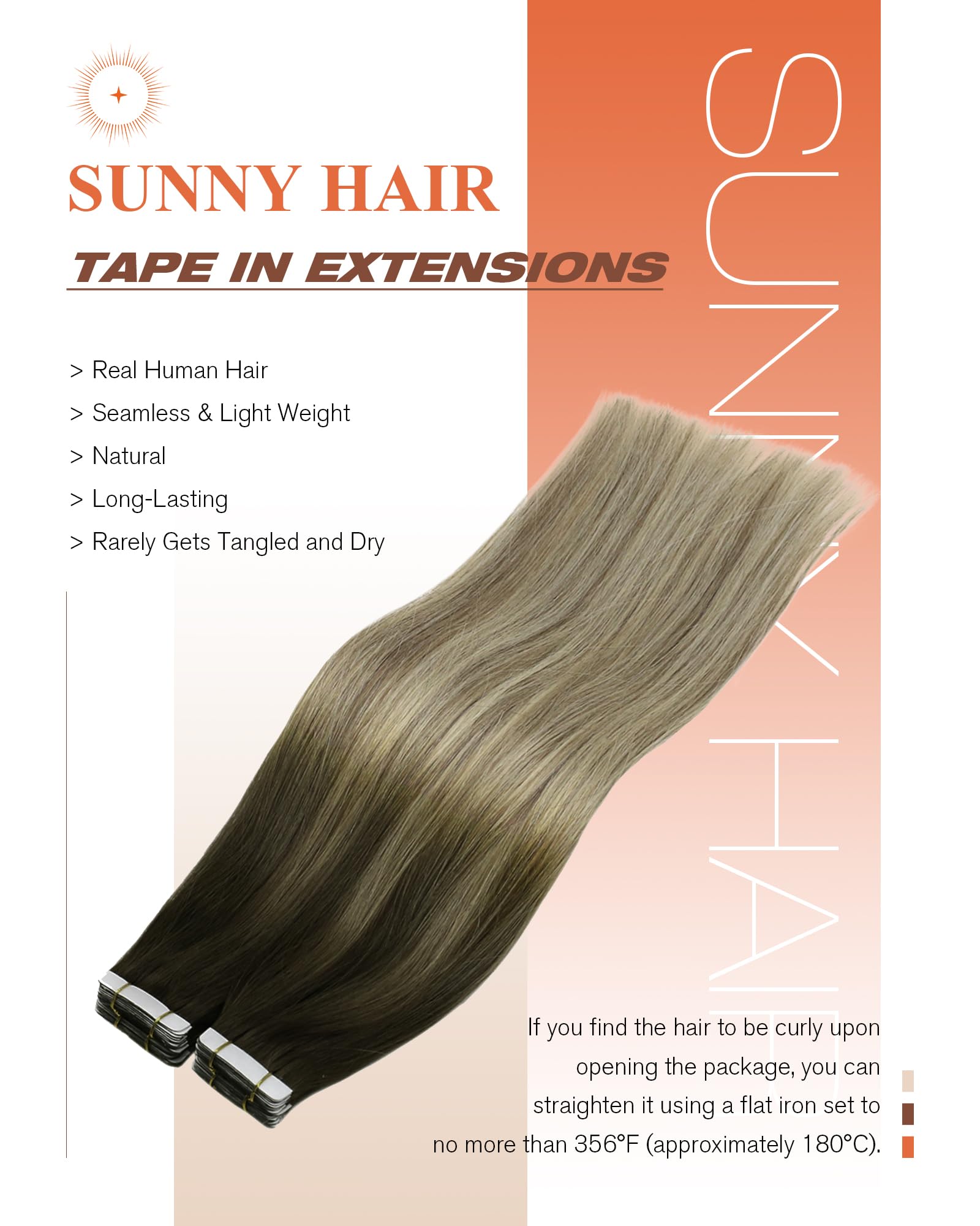 Foto 3 pulgar | Extensiones De Pelo Sunny Hair Ombre Human Hair, 45 Cm - Venta Internacional.
