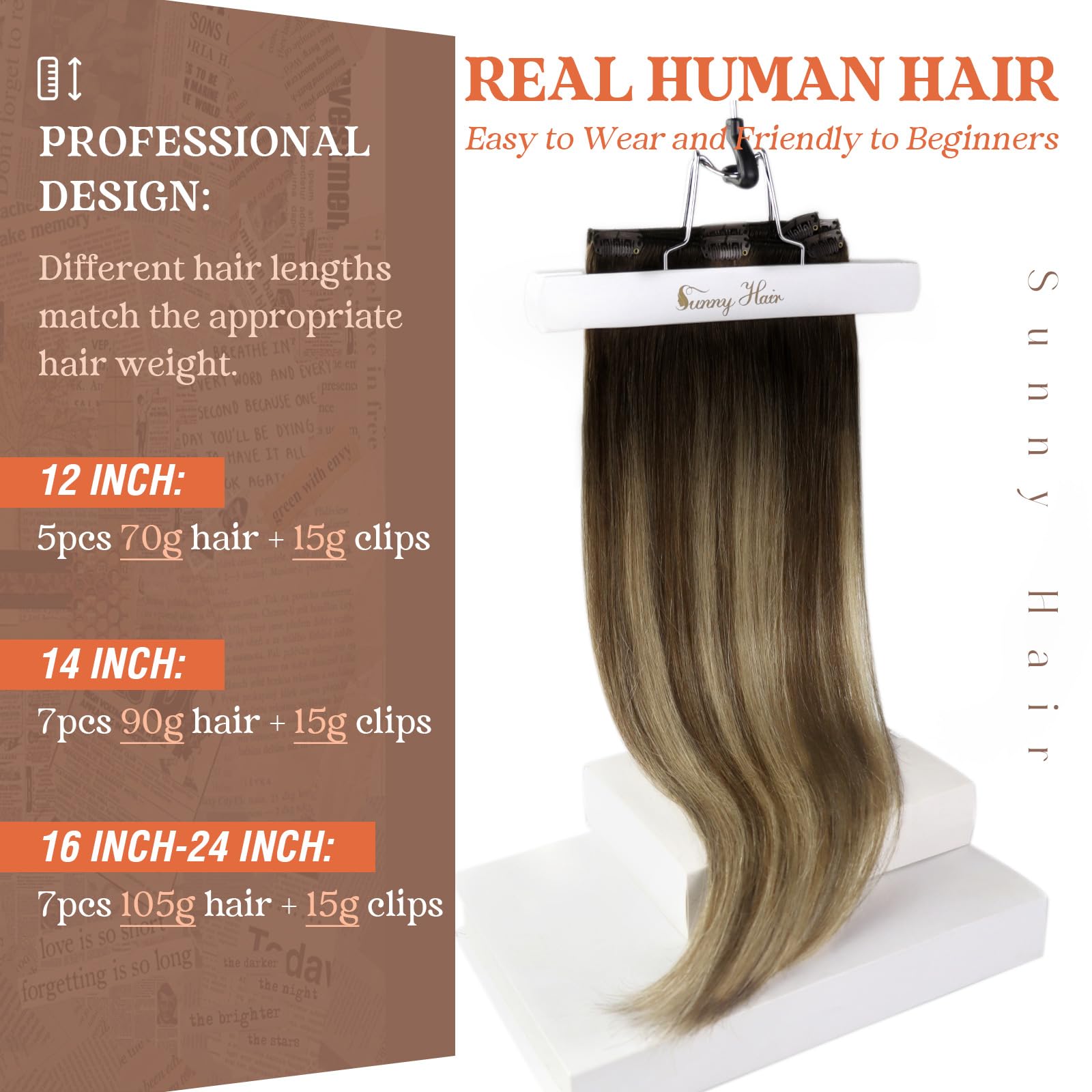 Foto 3 pulgar | Extensiones Con Forma De Pinza, Cabello Humano Sunny Hair Straight Remy - Venta Internacional.