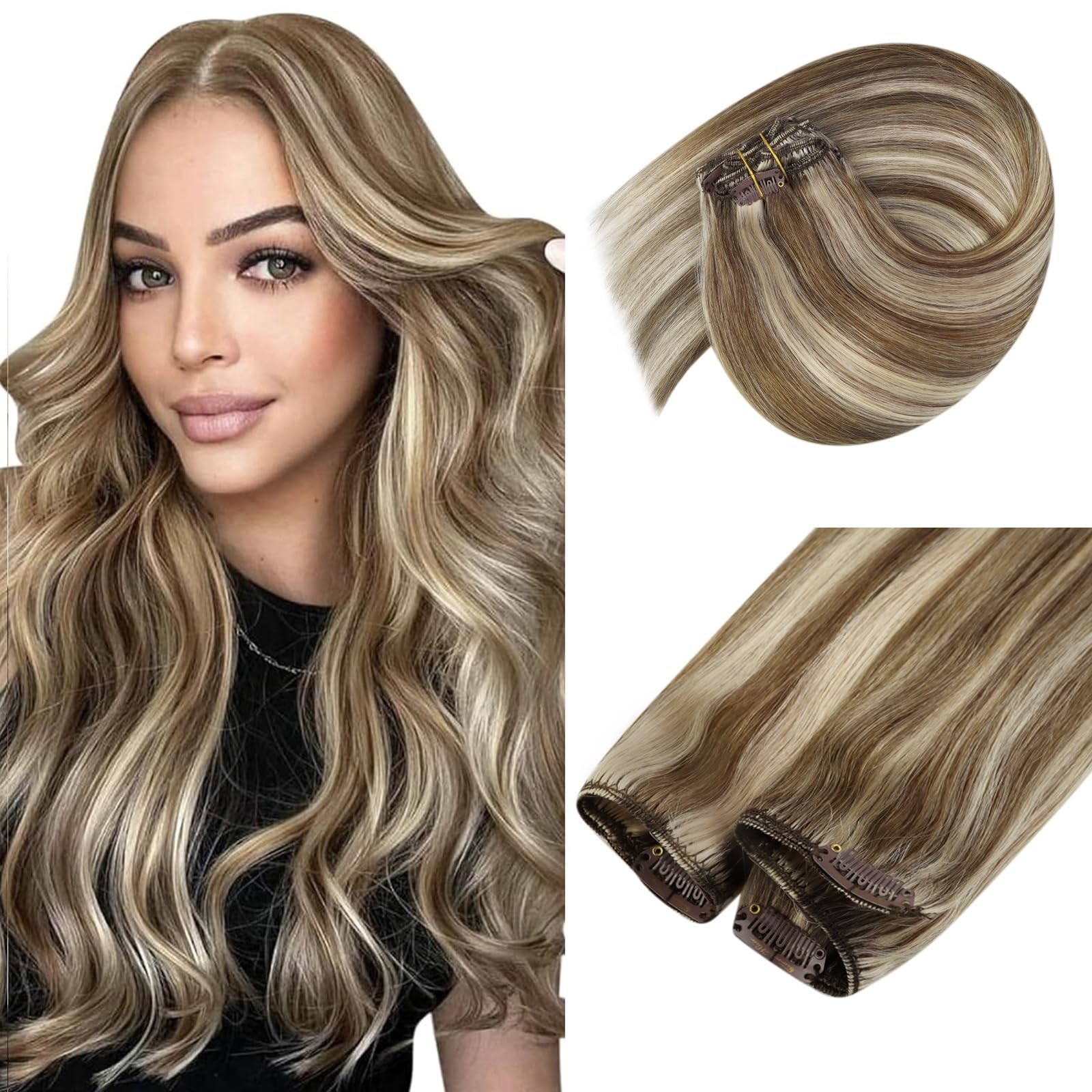 Foto 2 pulgar | Extensiones Con Forma De Pinza, Cabello Humano Liso, Brillante, 30 Cm - Venta Internacional.