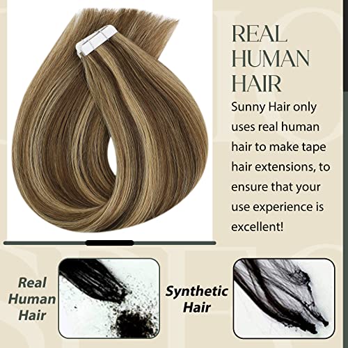 Foto 4 | Extensiones De Cabello Sunny Brown Tape Human Hair 50 G 18 Cm - Venta Internacional.