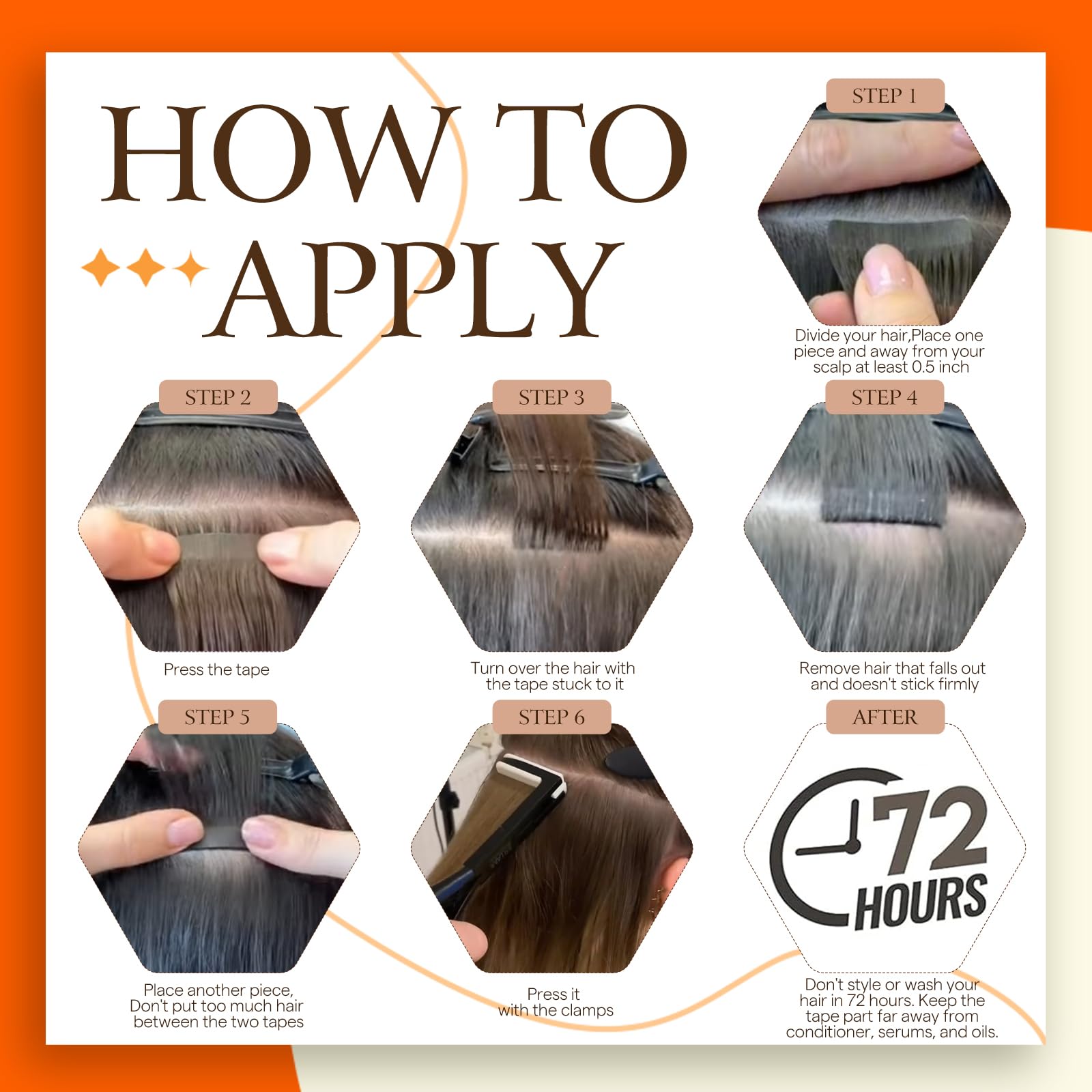 Foto 7 | Extensiones De Pelo Con Cinta Adhesiva Full Shine, 14 Cm, 50 G, 20 Unidades, 6 Castañas - Venta Internacional.