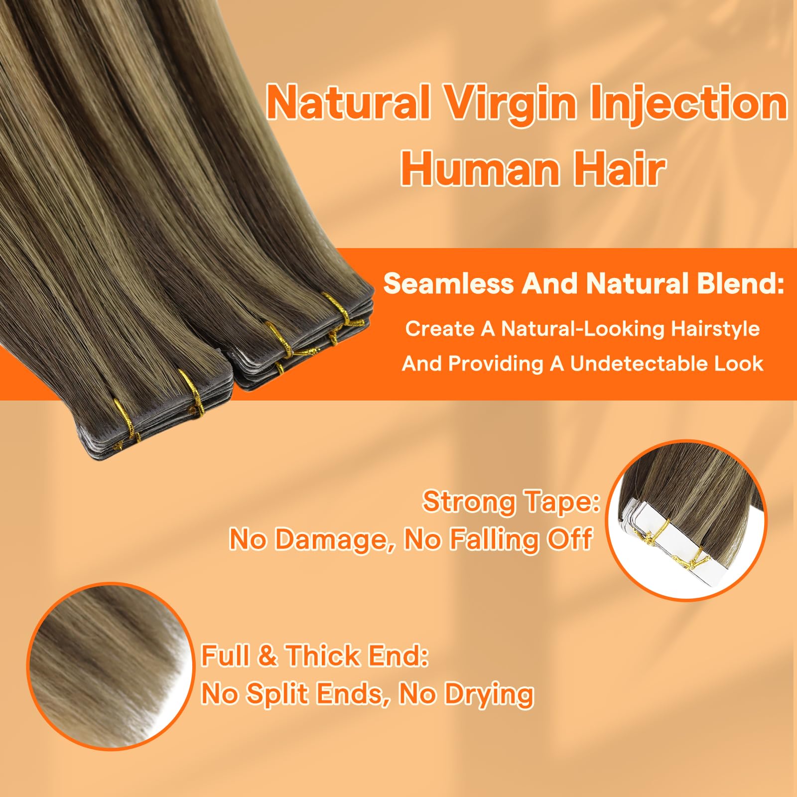 Foto 3 pulgar | Cinta Adhesiva Invisible Full Shine Para Extensiones De Cabello, 24 Pulgadas, 25 G, 10 Unidades - Venta Internacional.