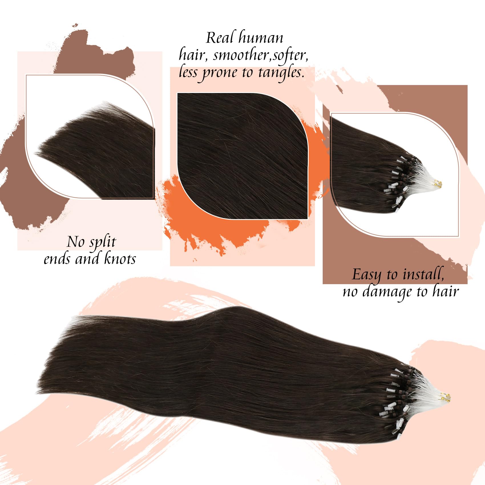 Foto 3 | Extensiones De Cabello Sunny Hair Micro Link Human Hair 22 Pulgadas 50 G - Venta Internacional.