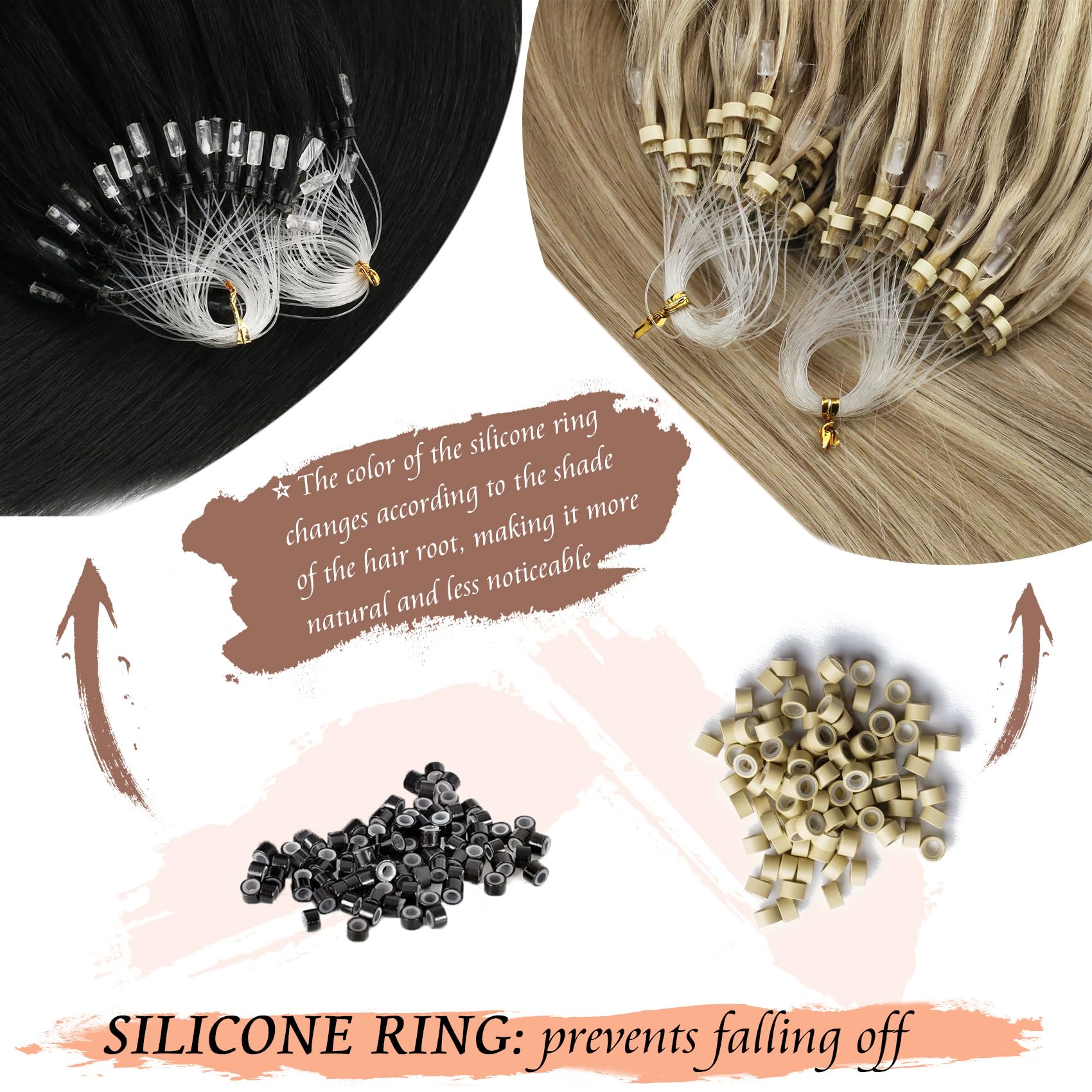 Foto 4 | Extensiones De Cabello Sunny Hair Micro Link Human Hair 22 Pulgadas 50 G - Venta Internacional.