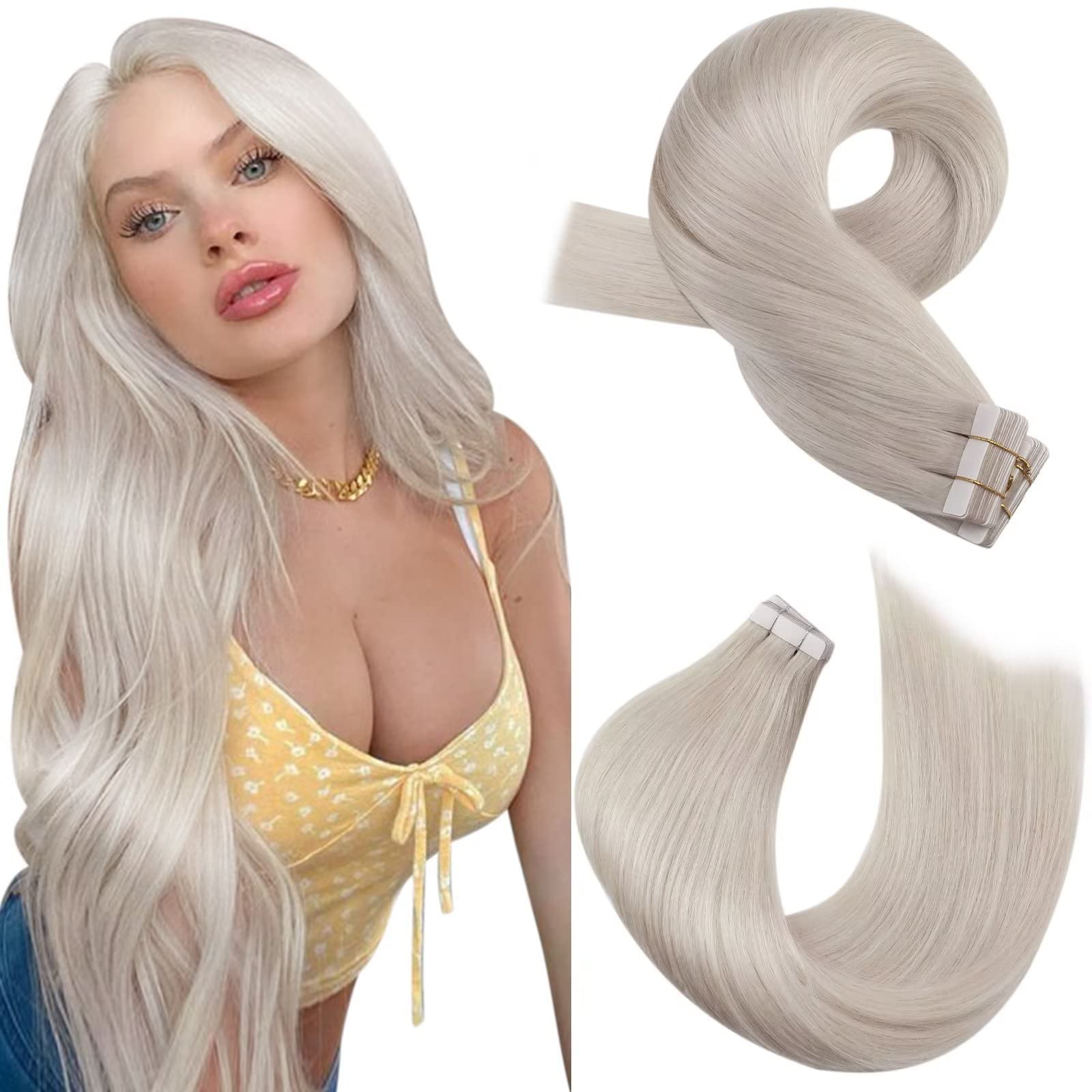 Foto 2 pulgar | Extensiones De Cabello Moresoo Blonde Tape En Cabello Humano De 40 Cm - Venta Internacional.