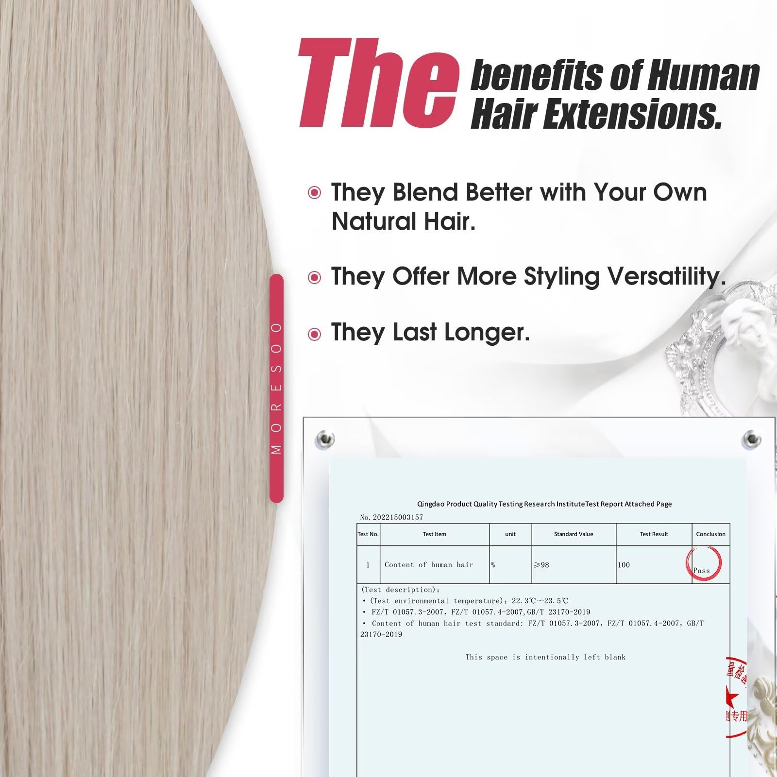 Foto 4 pulgar | Extensiones De Cabello Moresoo Blonde Tape En Cabello Humano De 40 Cm - Venta Internacional.