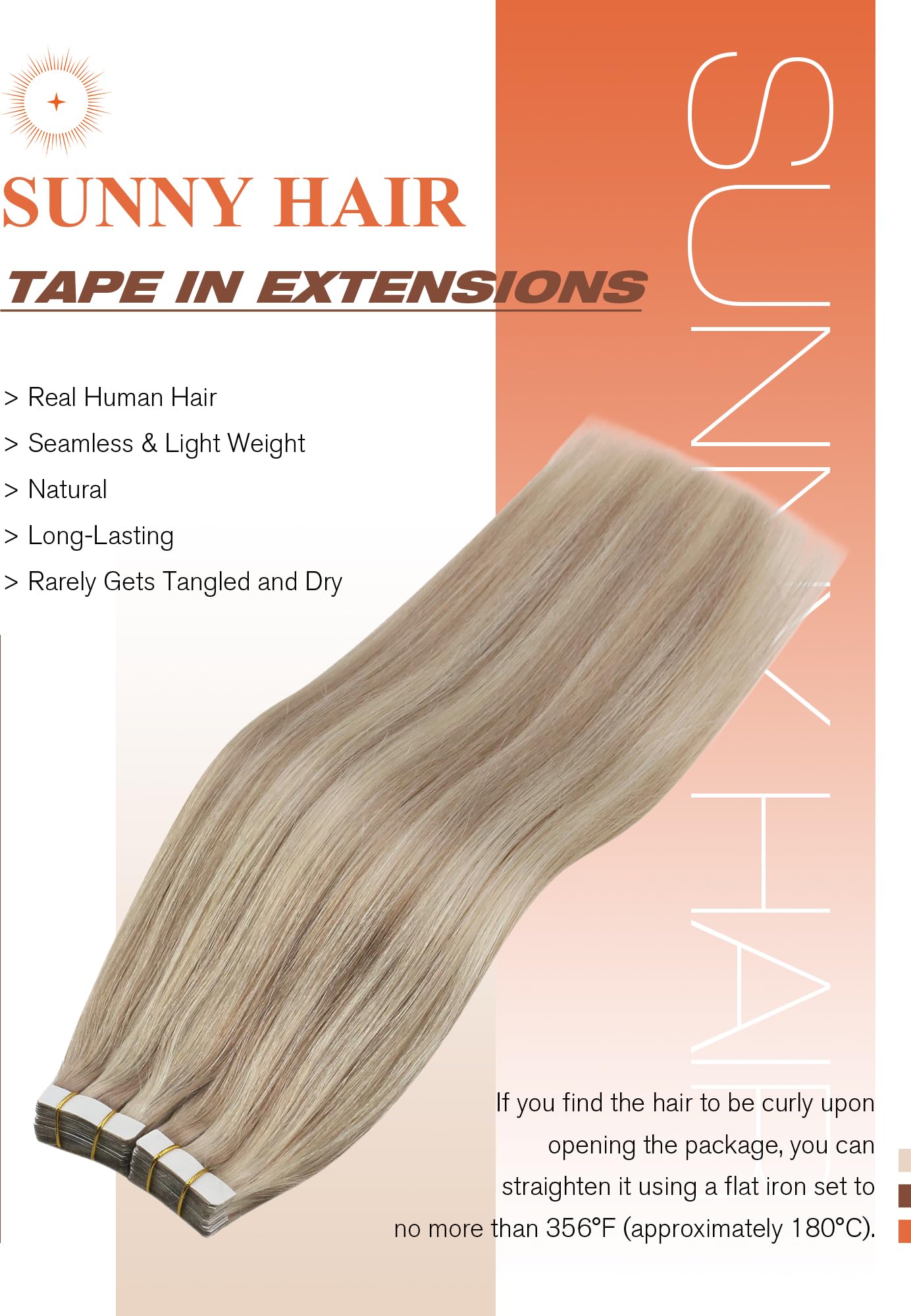 Foto 3 pulgar | Extensiones De Cabello Con Cinta Adhesiva, Cabello Soleado, Rubio Ceniza, Mechas - Venta Internacional.