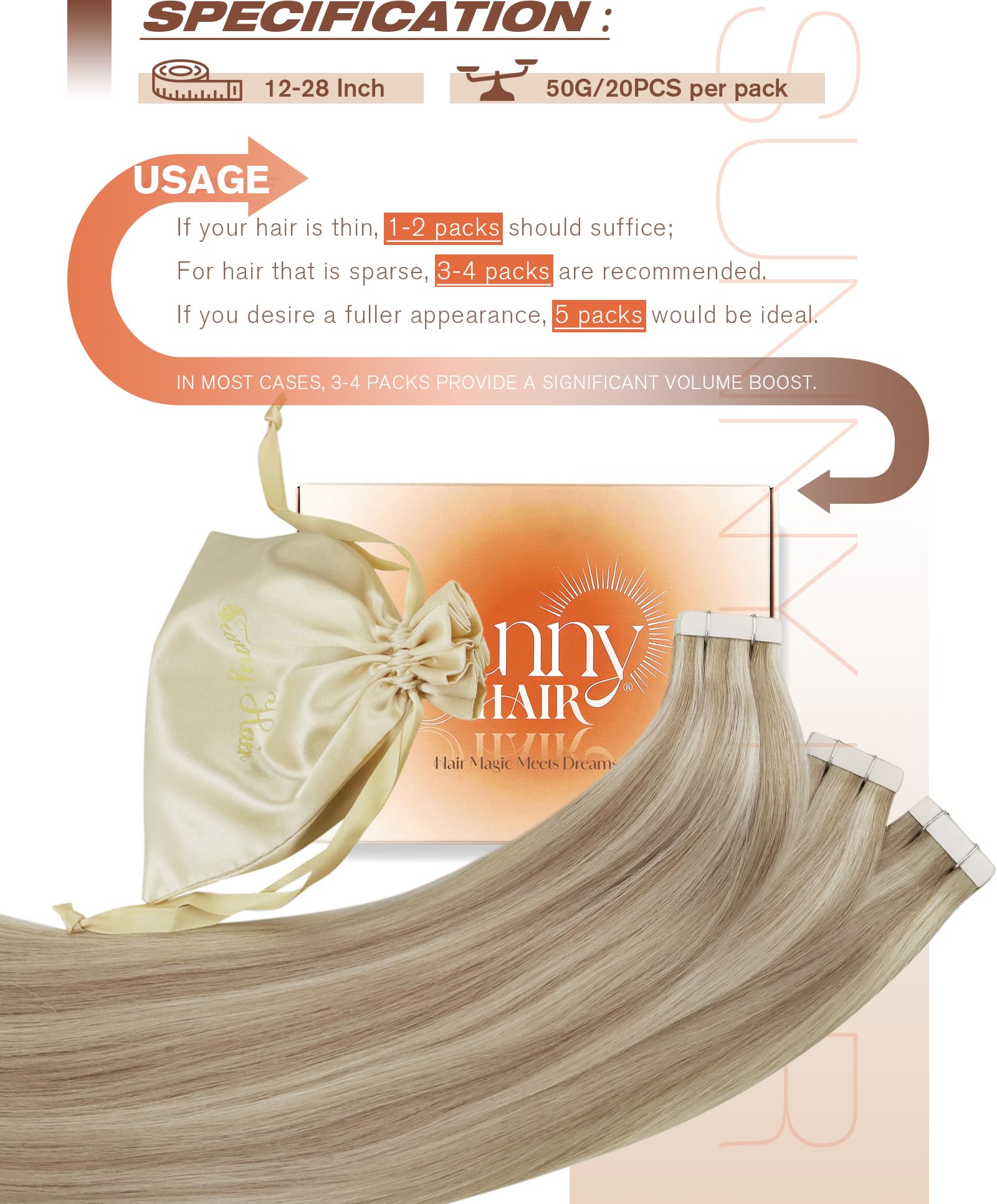 Foto 6 pulgar | Extensiones De Cabello Con Cinta Adhesiva, Cabello Soleado, Rubio Ceniza, Mechas - Venta Internacional.