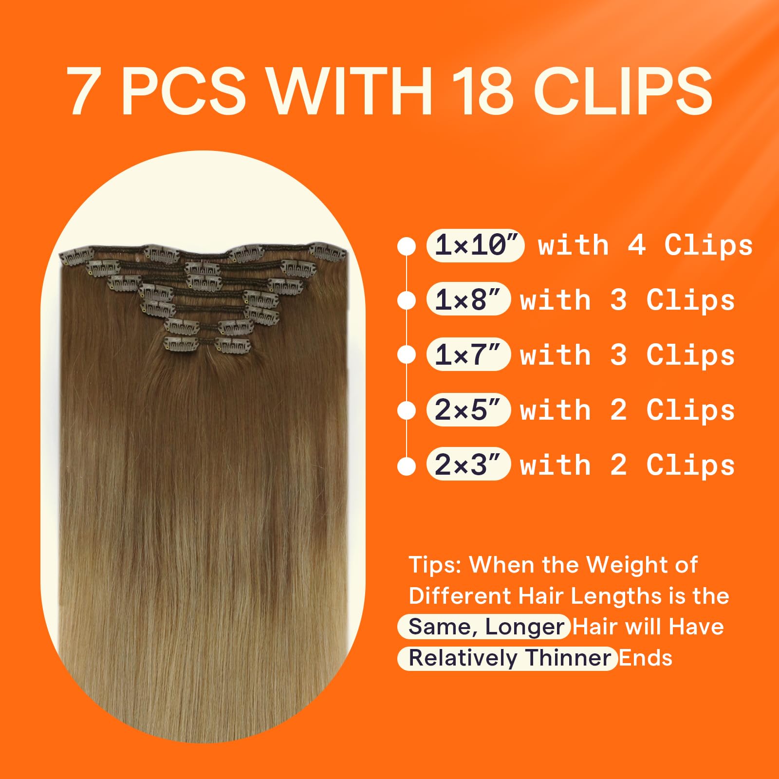 Foto 5 pulgar | Extensiones De Cabello Full Shine De Color Marrón Dorado A Rubio Sucio De 40 Cm - Venta Internacional.