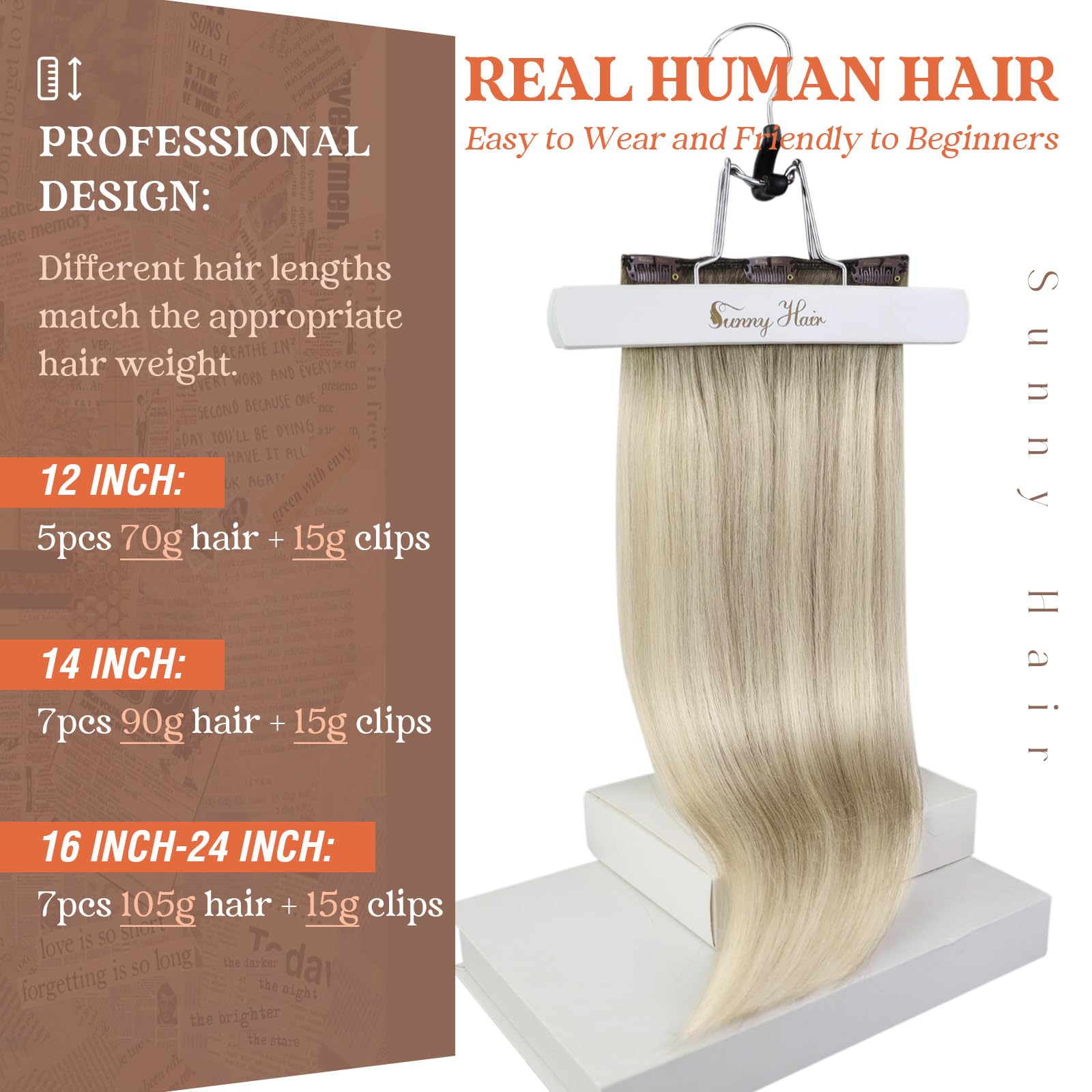 Foto 3 pulgar | Extensiones De Pelo Con Clip, Cabello Humano, Rubio Ceniza, 12 Pulgadas - Venta Internacional.