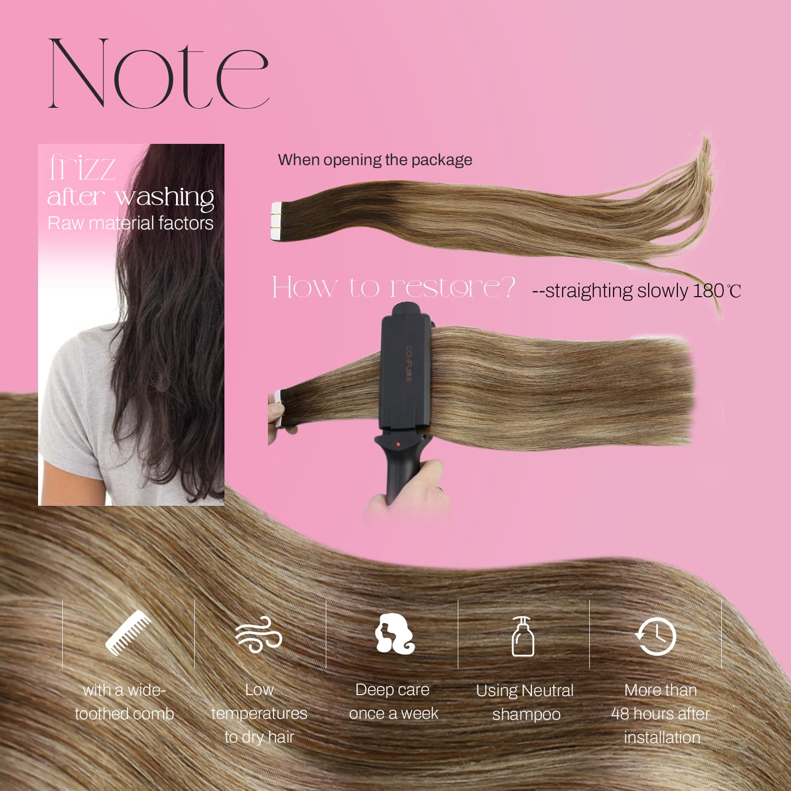 Foto 6 pulgar | Extensiones De Cabello Moresoo Tape En Balayage Marrón/rubio, 50 G - Venta Internacional.