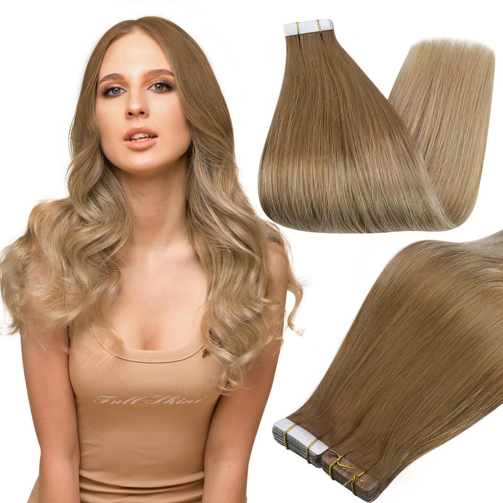 Foto 2 pulgar | Extensiones De Cabello Humano Con Cinta Adhesiva Full Shine, 18 Cm, 50 G - Venta Internacional.