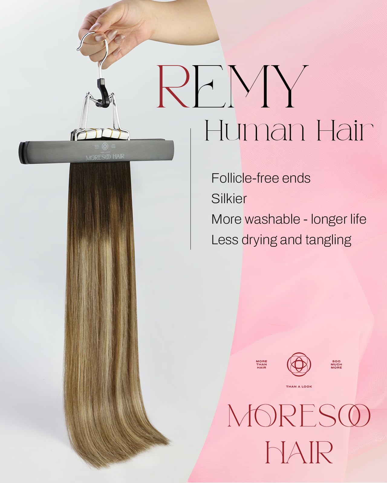 Foto 3 pulgar | Extensiones De Cabello Moresoo Con Cinta Adhesiva En Cabello Humano, 22 Pulgadas, 50 G, #4 /6/613 - Venta Internacional.
