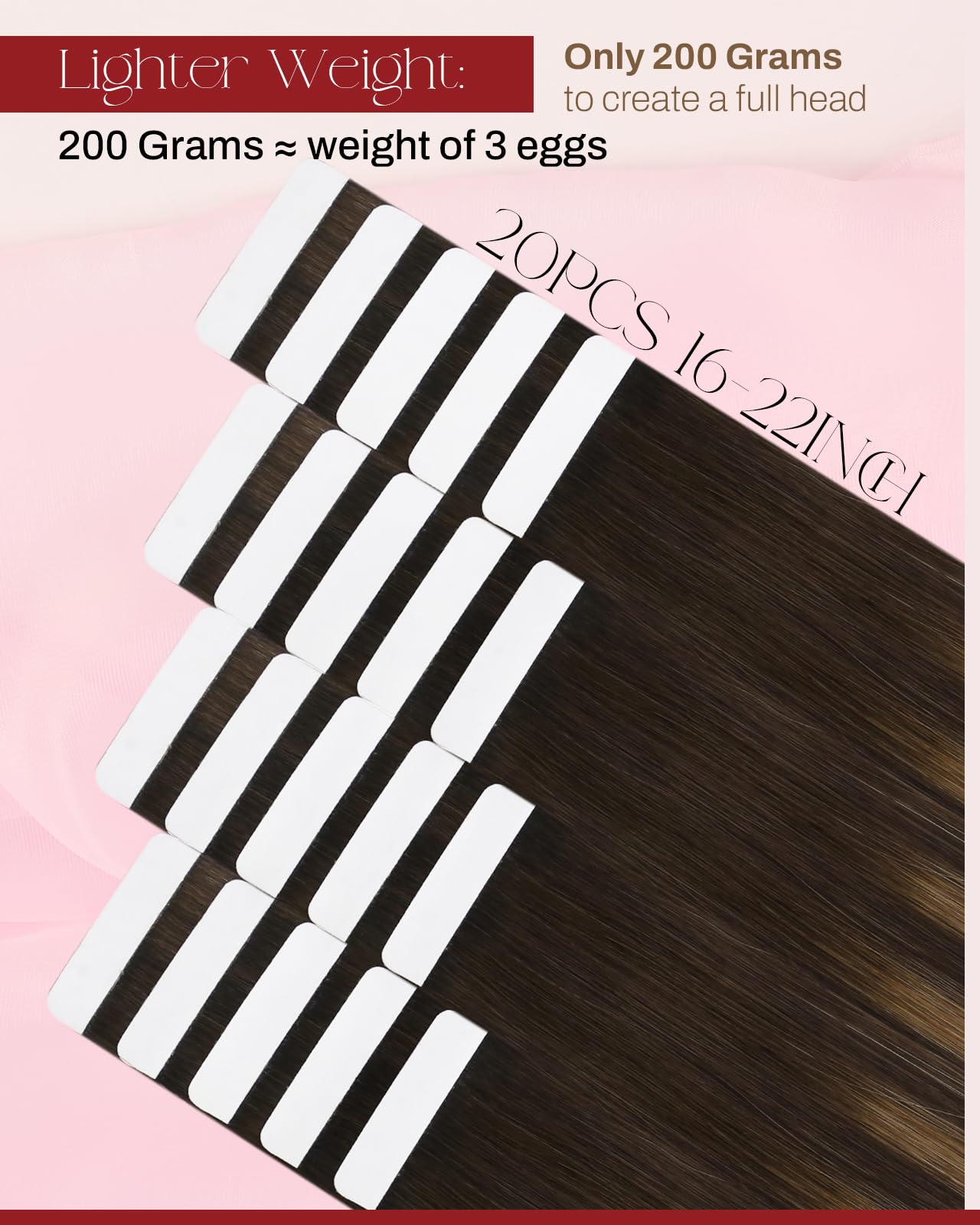 Foto 4 | Extensiones De Cabello Moresoo Con Cinta Adhesiva En Cabello Humano, 22 Pulgadas, 50 G, #4 /6/613 - Venta Internacional.