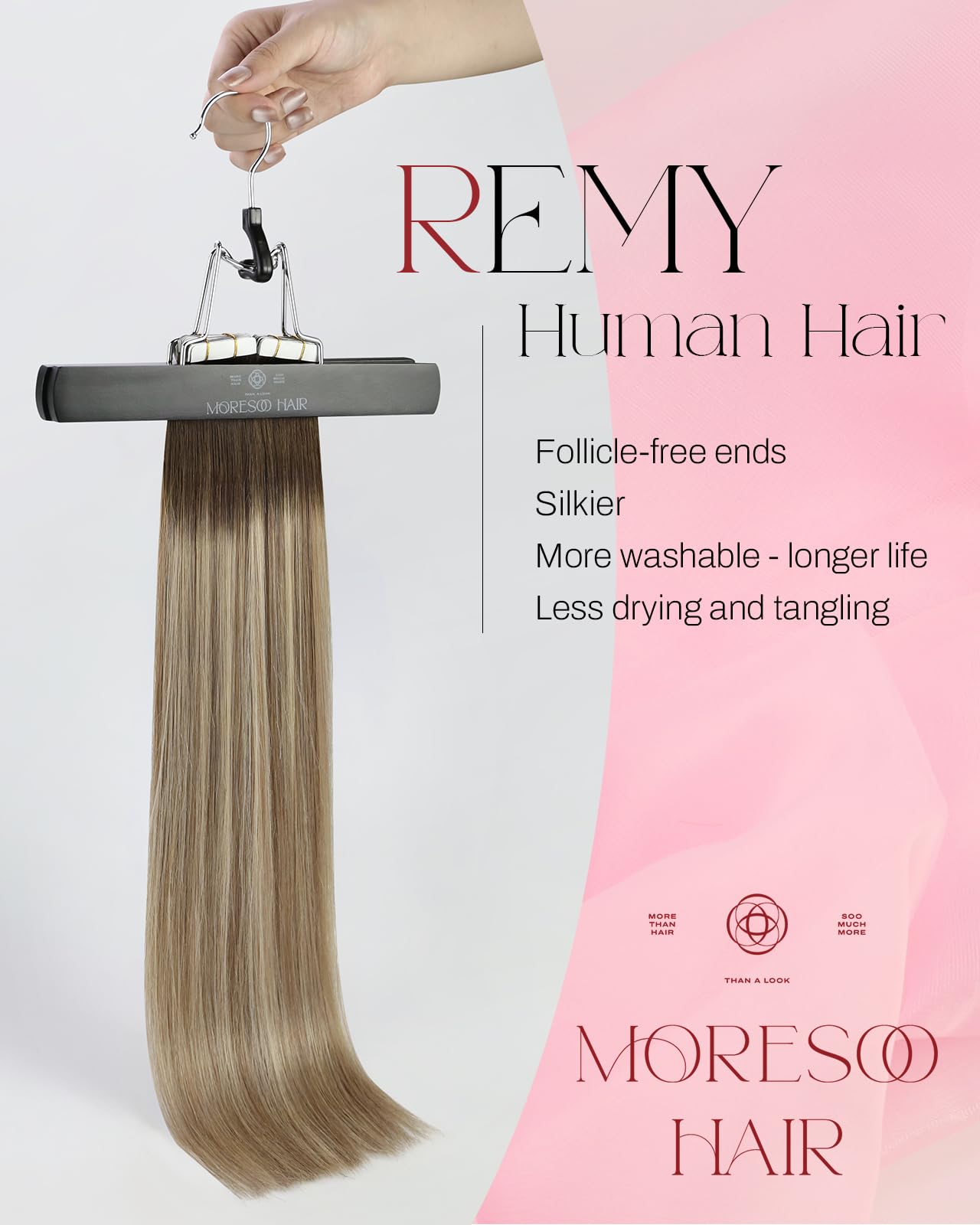 Foto 3 pulgar | Extensiones De Cabello Moresoo Con Cinta Adhesiva, 22 Pulgadas, 50 G, Marrón Degradado - Venta Internacional.