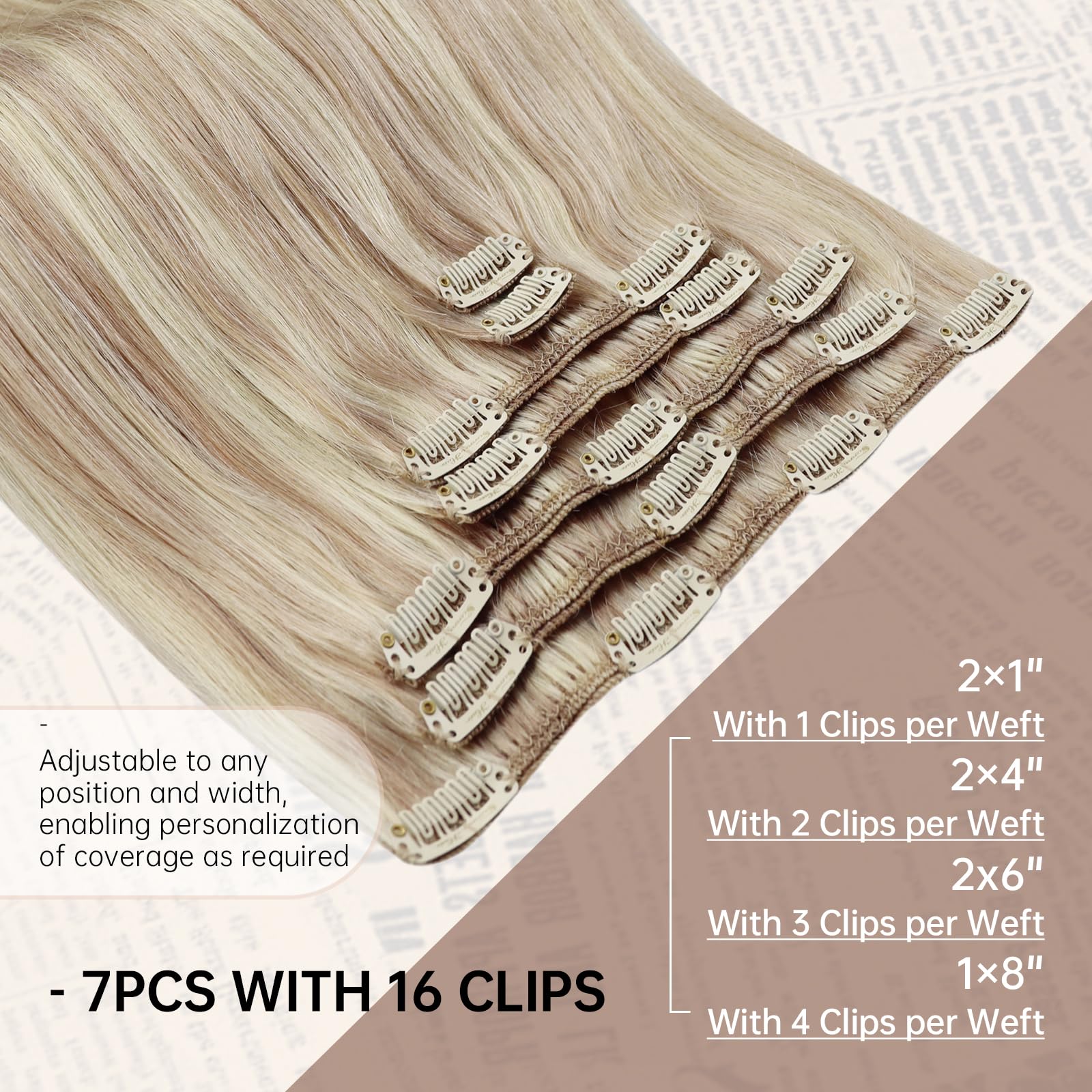 Foto 4 pulgar | Extensiones De Cabello Liso Con Clip, Cabello Humano Liso, 14 Cm - Venta Internacional.