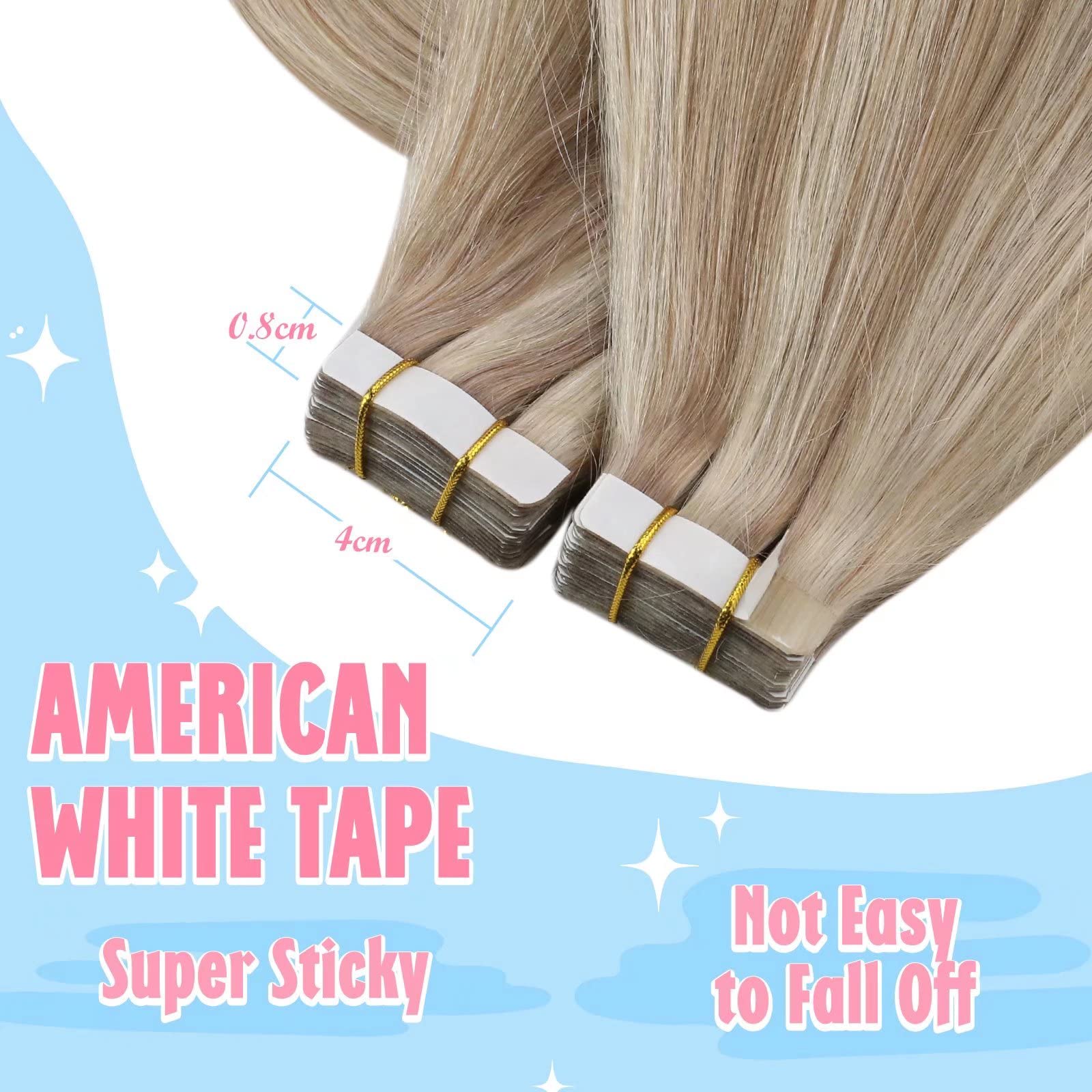 Foto 4 pulgar | Extensiones De Cabello Con Cinta Adhesiva, Cabello Humano Rubio Ceniza - Venta Internacional.