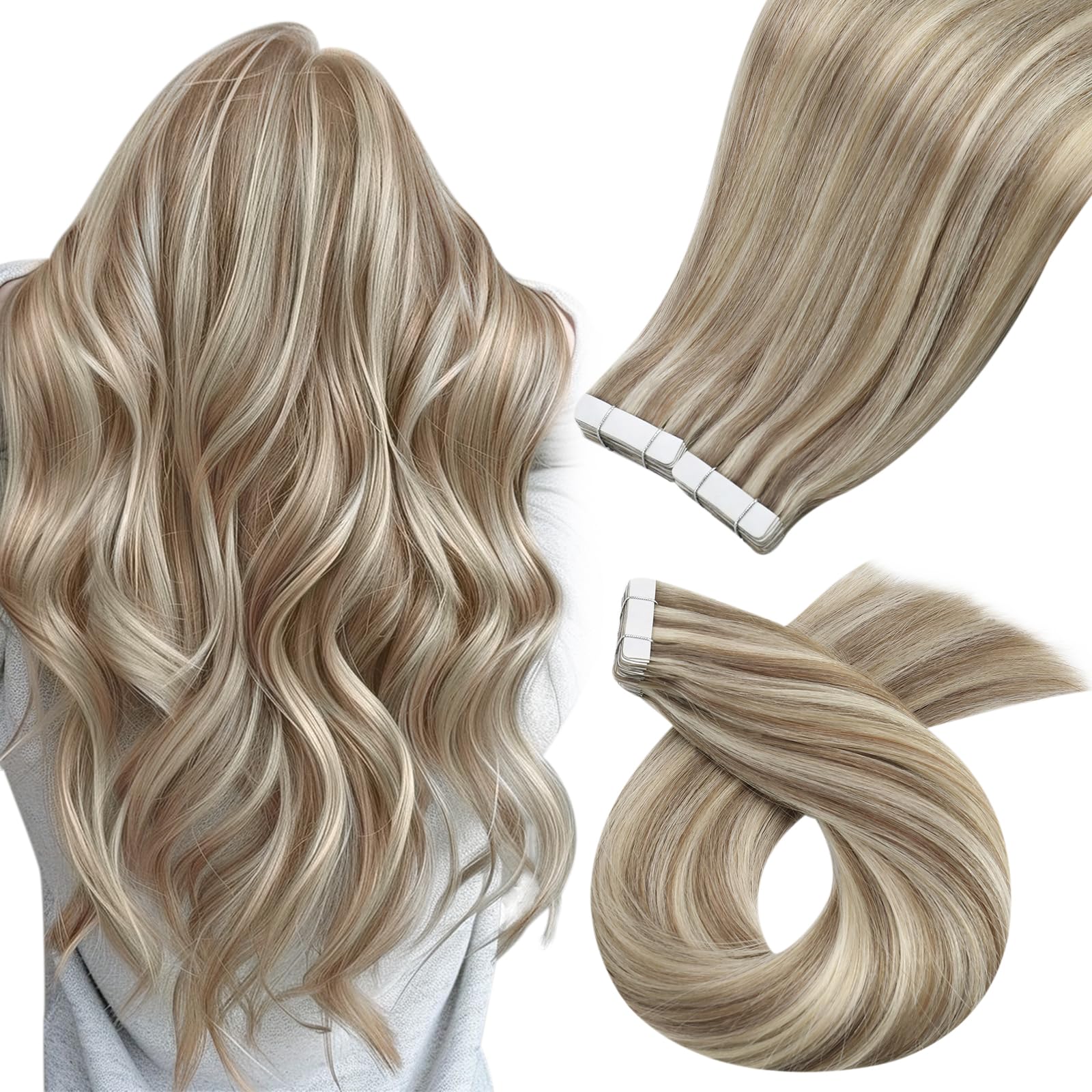Foto 2 pulgar | Extensiones De Pelo Moresoo Con Cinta Adhesiva, 40 Unidades, 100 G, 40 Cm, Color Marrón Claro - Venta Internacional.
