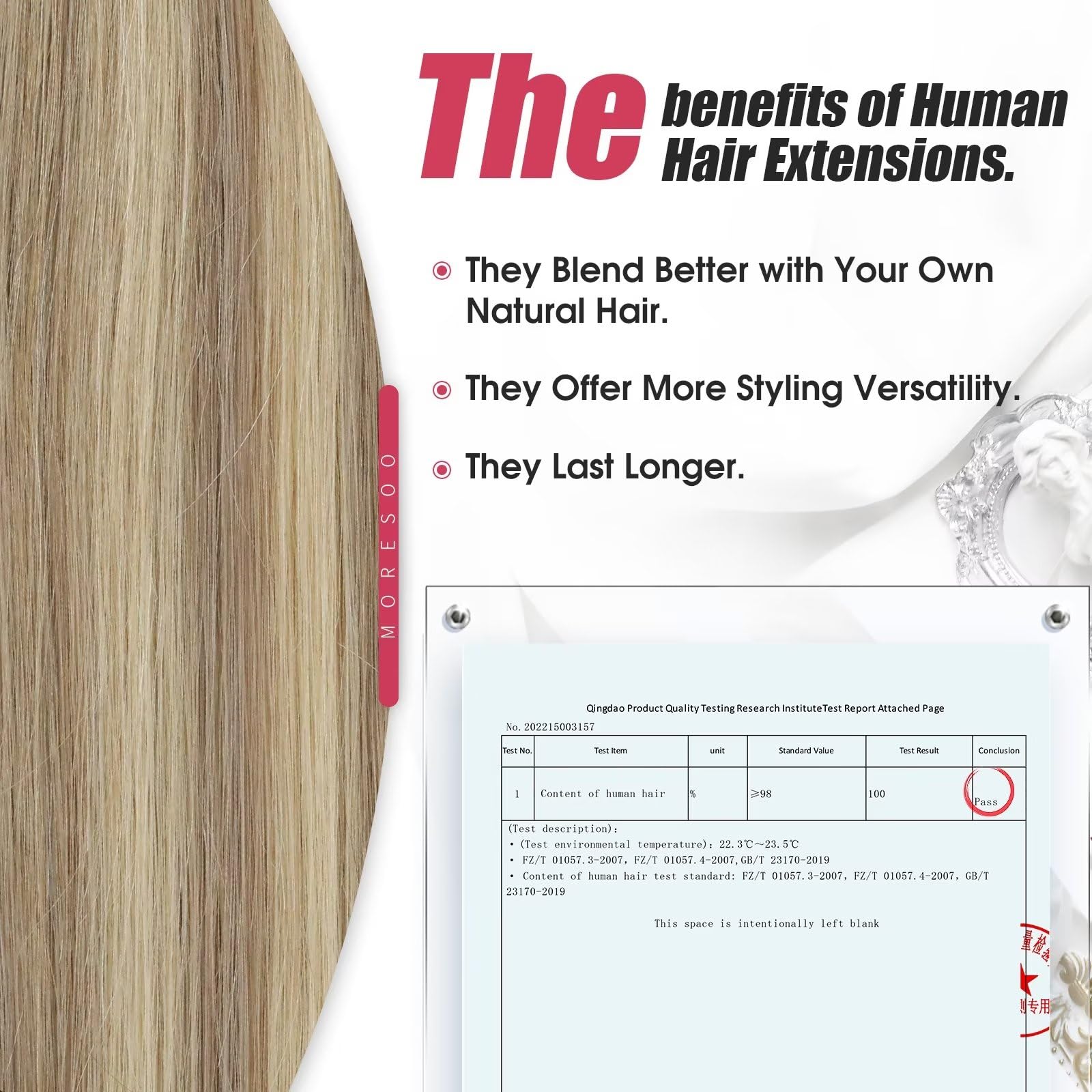 Foto 4 pulgar | Extensiones De Cabello Humano Real Moresoo, Rubio Miel - Venta Internacional.