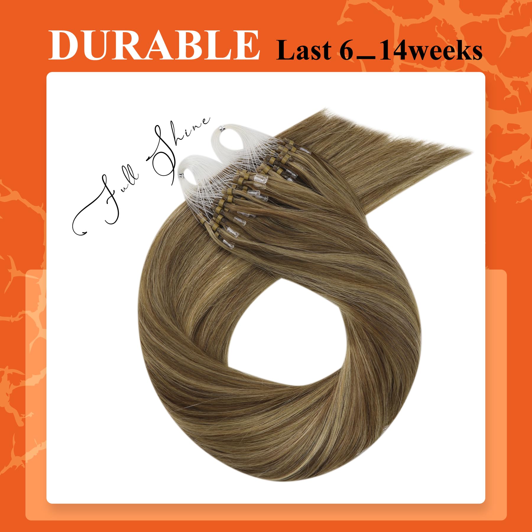 Foto 6 pulgar | Extensiones De Cabello Full Shine Micro Link, 50 G, 50 Cm, Color 4/27 - Venta Internacional.