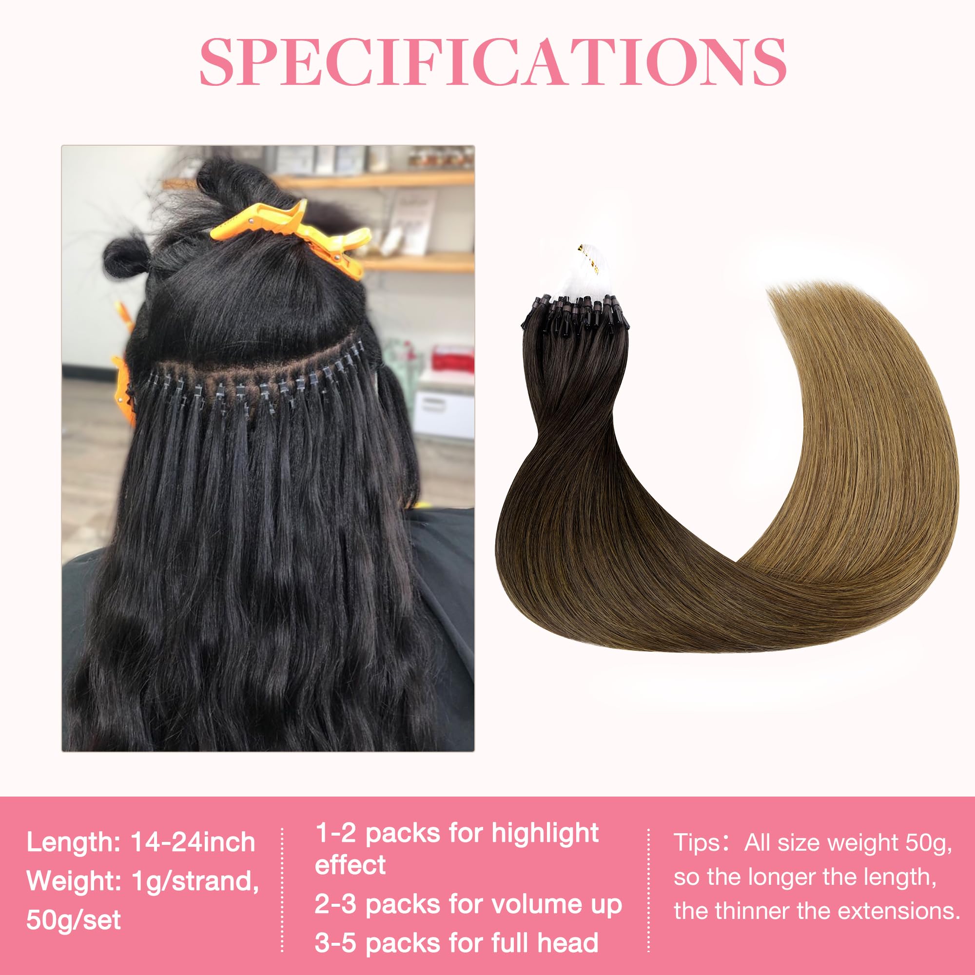 Foto 4 pulgar | Extensiones De Cabello Goo Goo Micro Link Tip 14 Pulgadas 50 G 50s - Venta Internacional.
