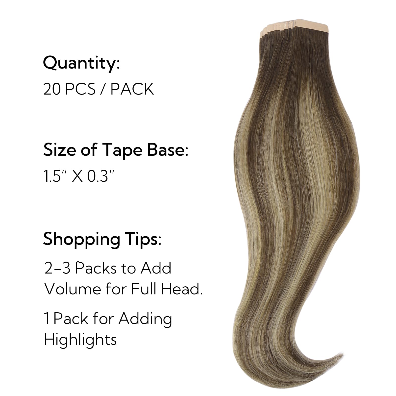 Foto 2 | Extensiones De Pelo Con Cinta Adhesiva Hotbanana, 50 G, 20 Unidades, 55 Cm, Color Chocolate - Venta Internacional.