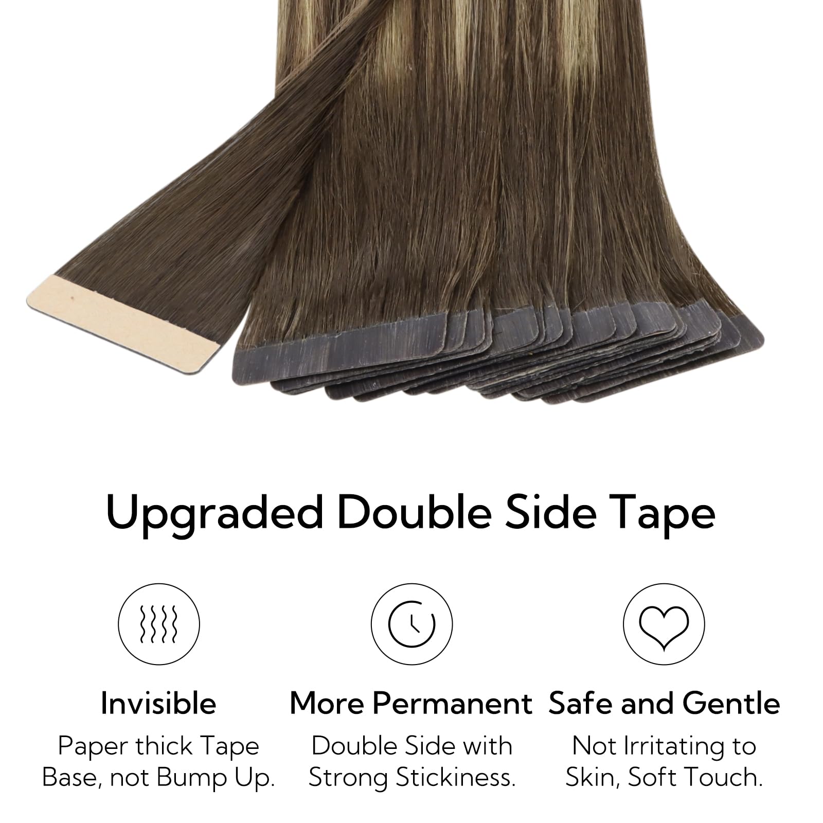 Foto 3 | Extensiones De Pelo Con Cinta Adhesiva Hotbanana, 50 G, 20 Unidades, 55 Cm, Color Chocolate - Venta Internacional.