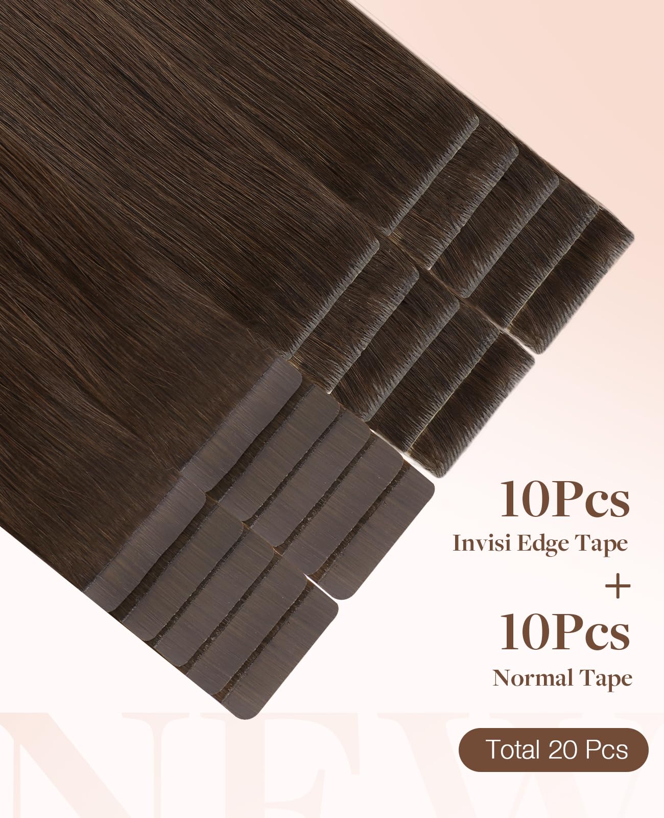 Foto 3 pulgar | Extensiones De Cabello Goo Goo Invisi Edge Tape En 4a, Color Marrón Chocolate - Venta Internacional.