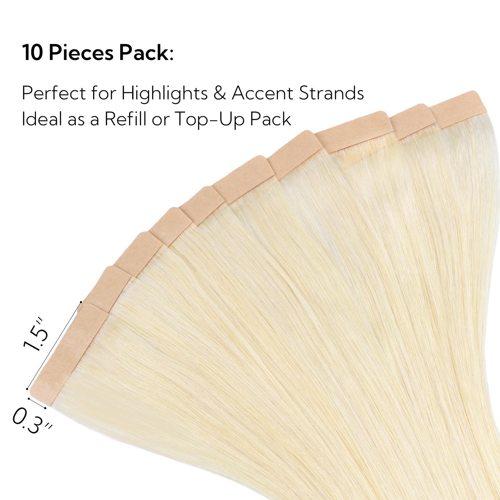 Foto 3 pulgar | Extensiones De Pelo Con Cinta Adhesiva Hotbanana, 26 Cm, 10 Unidades, 30 G, Platino - Venta Internacional.