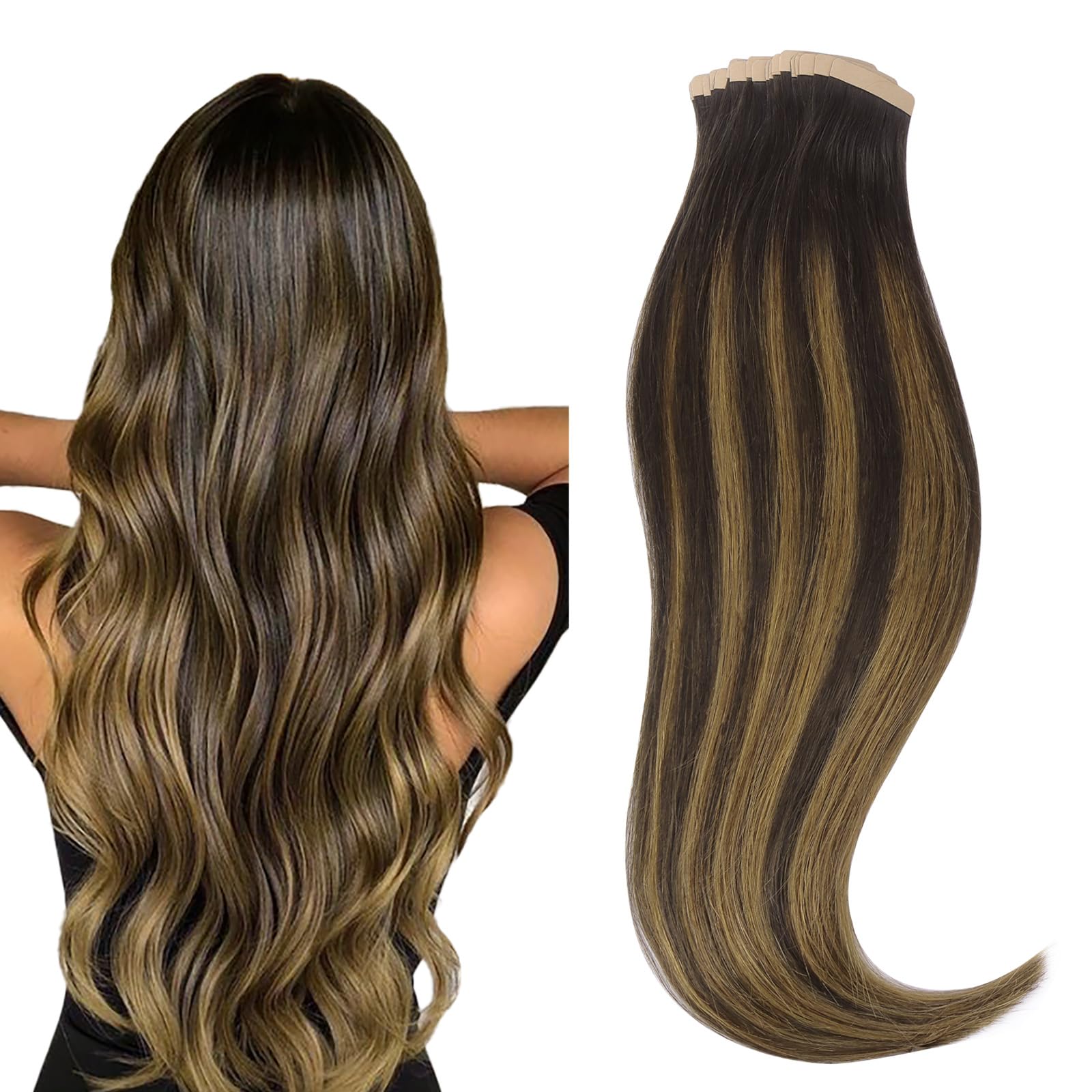 Foto 2 pulgar | Extensiones De Cabello Humano Remy Con Cinta Adhesiva Hotbanana, 60 Cm, 20 Unidades, 50 G - Venta Internacional.
