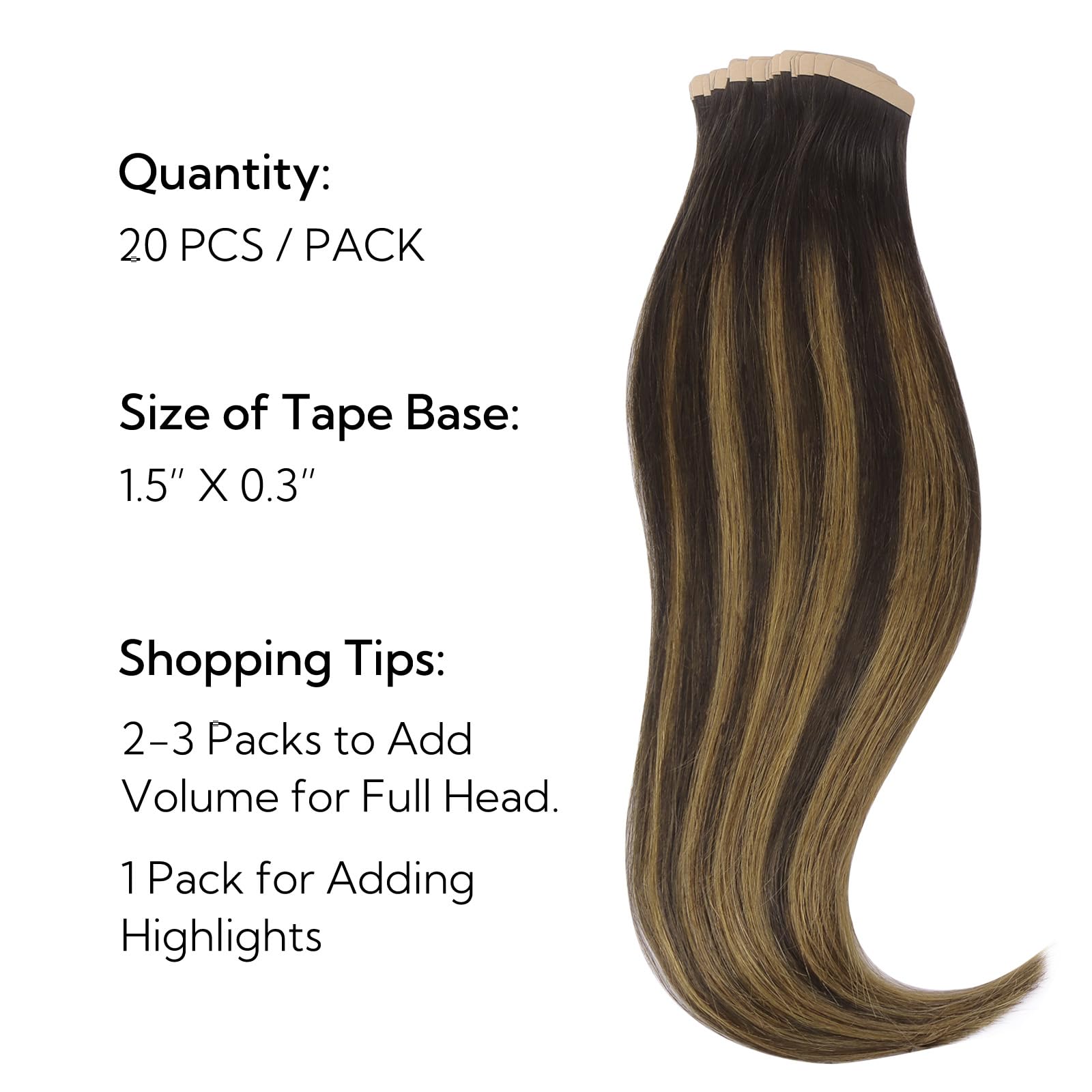 Foto 3 pulgar | Extensiones De Cabello Humano Remy Con Cinta Adhesiva Hotbanana, 60 Cm, 20 Unidades, 50 G - Venta Internacional.