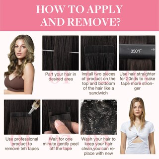 Foto 4 | Extensiones De Cabello Con Cinta Adhesiva Goo Goo Human Hair, 18 Pulgadas, 50 G, 20 Unidades - Venta Internacional.