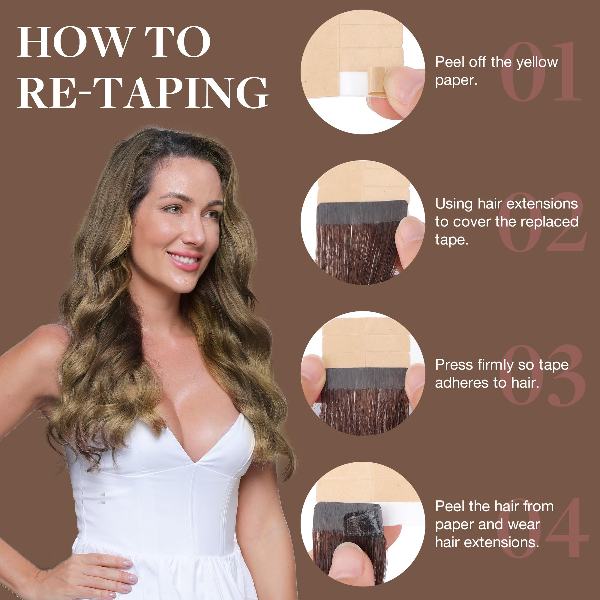 Foto 4 pulgar | Extensiones De Pelo Con Cinta Adhesiva Goo Goo Burgundy, 50 G, 20 Piezas, 50 Cm - Venta Internacional.