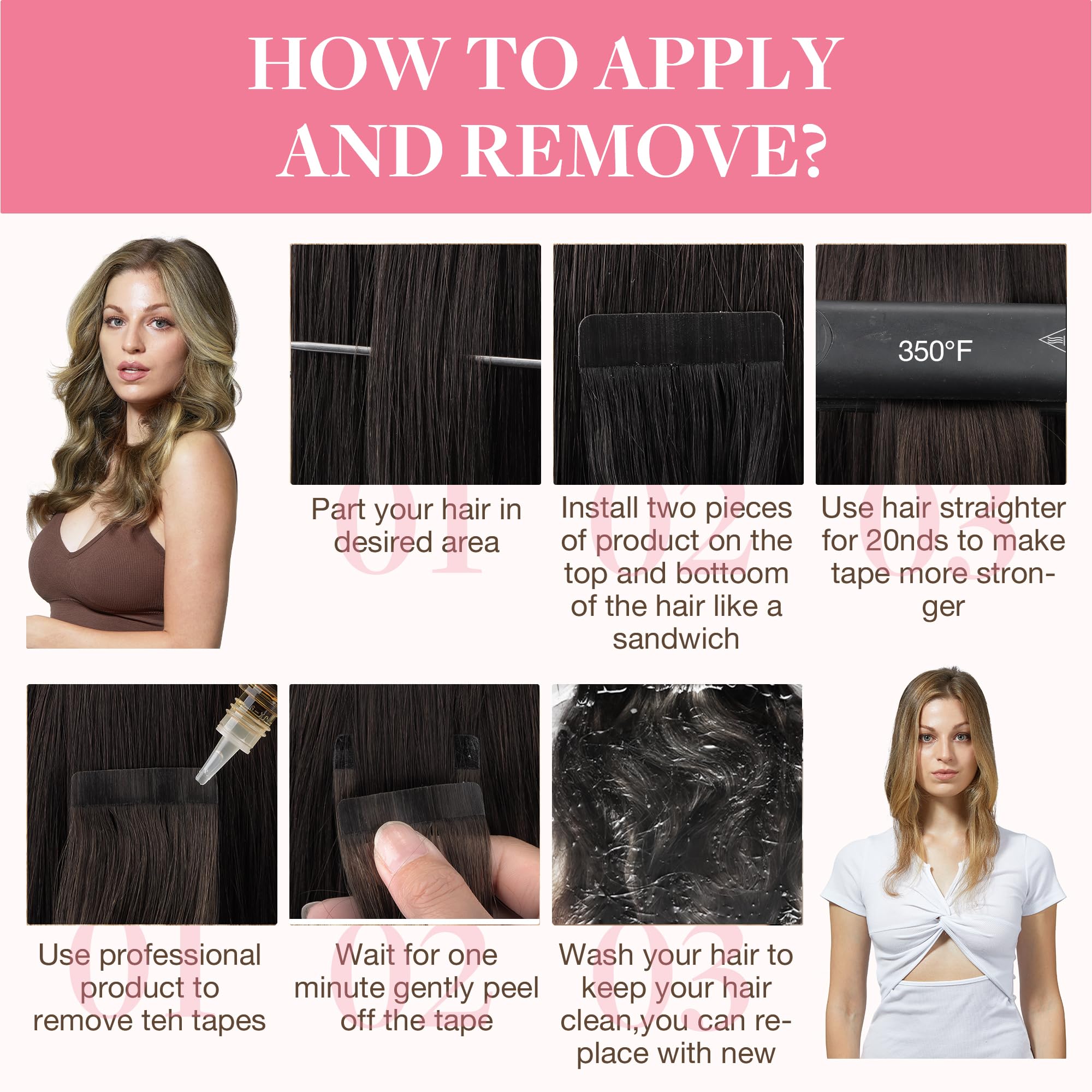 Foto 4 | Extensiones De Pelo Con Cinta Adhesiva Goo Goo Burgundy, 50 G, 20 Piezas, 50 Cm - Venta Internacional.