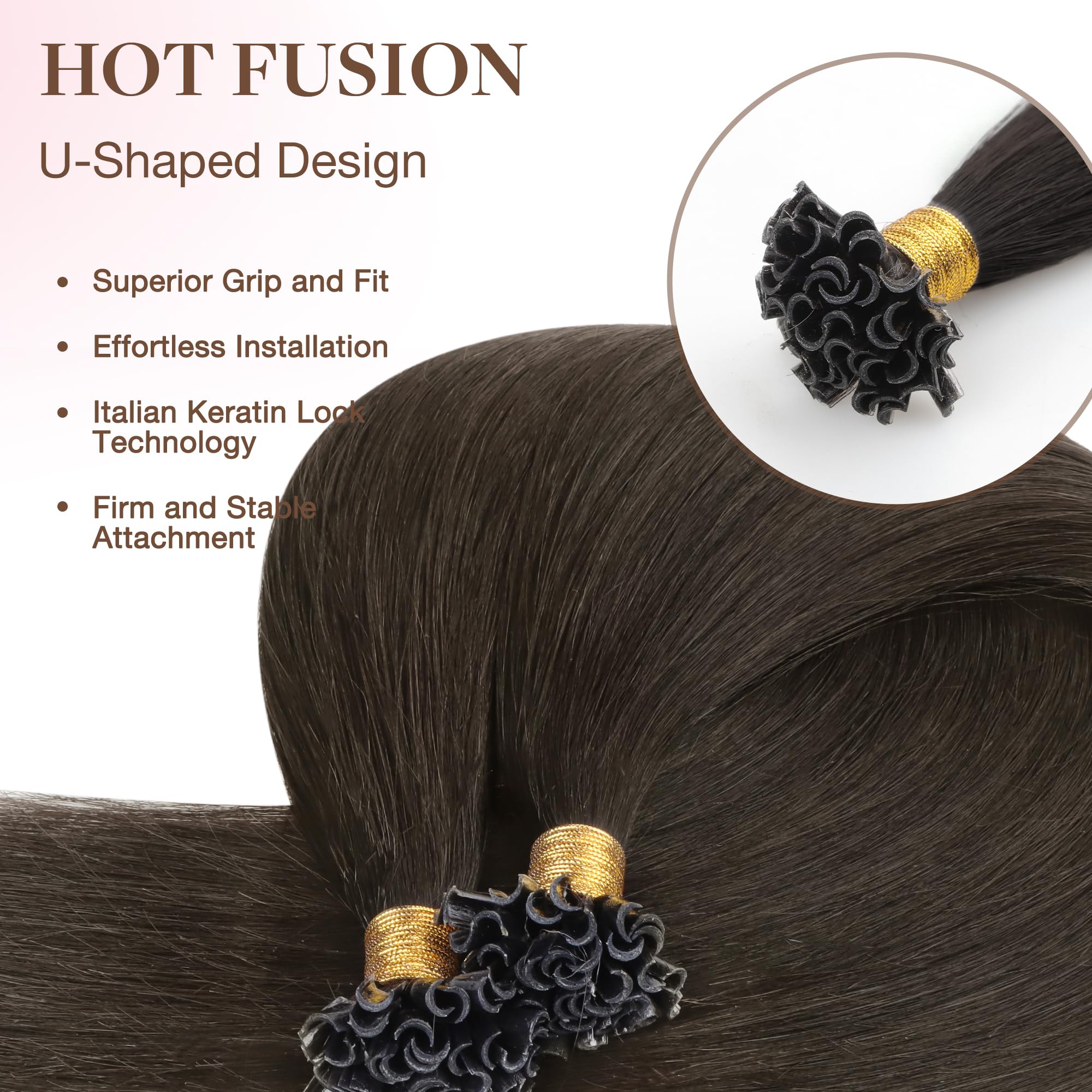Foto 5 pulgar | Extensiones De Cabello Goo Goo U Tip, 24 Pulgadas, 50 G, 50 Cm, Marrón Moca - Venta Internacional.