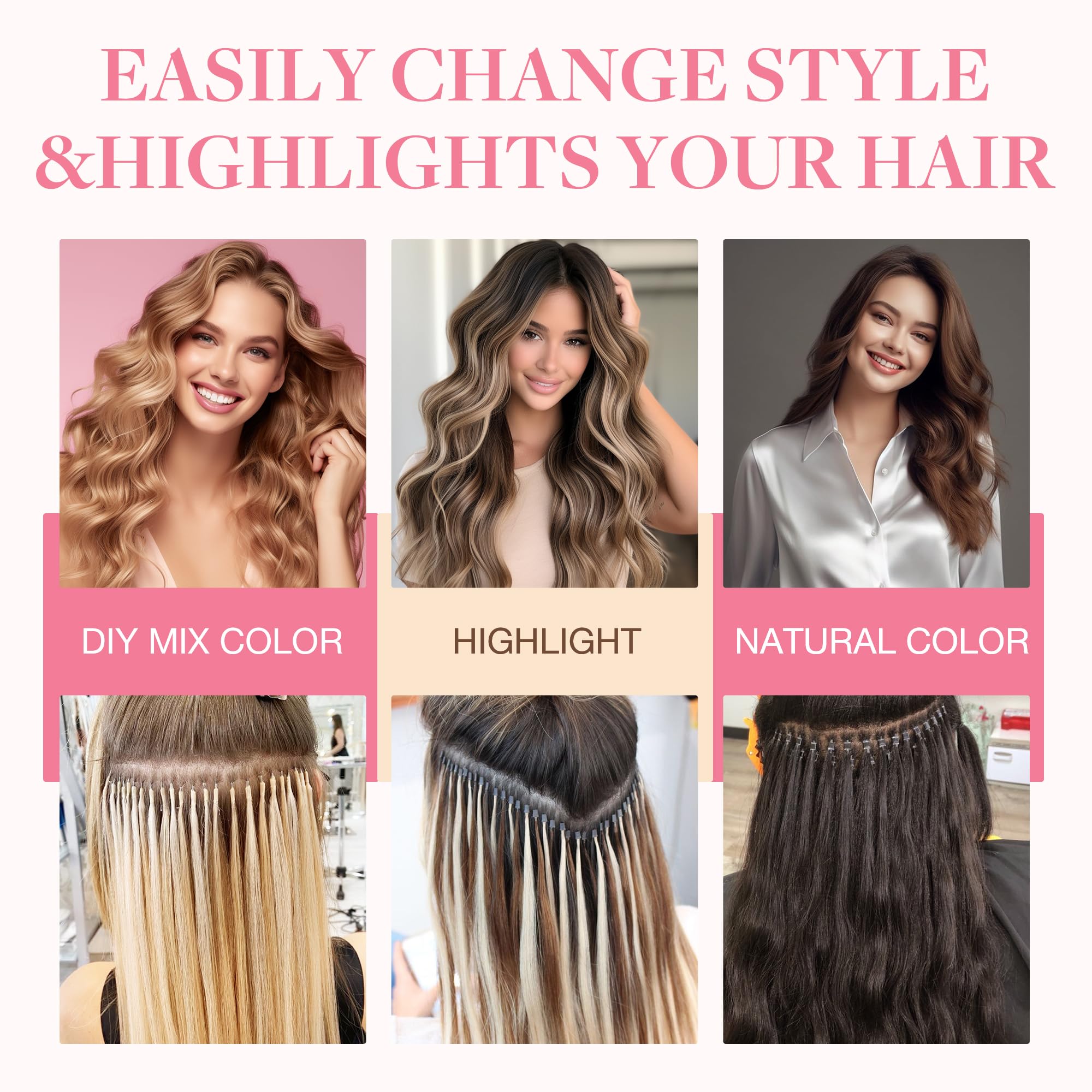 Foto 6 | Extensiones De Cabello Goo Goo U Tip, 24 Pulgadas, 50 G, 50 Cm, Marrón Moca - Venta Internacional.