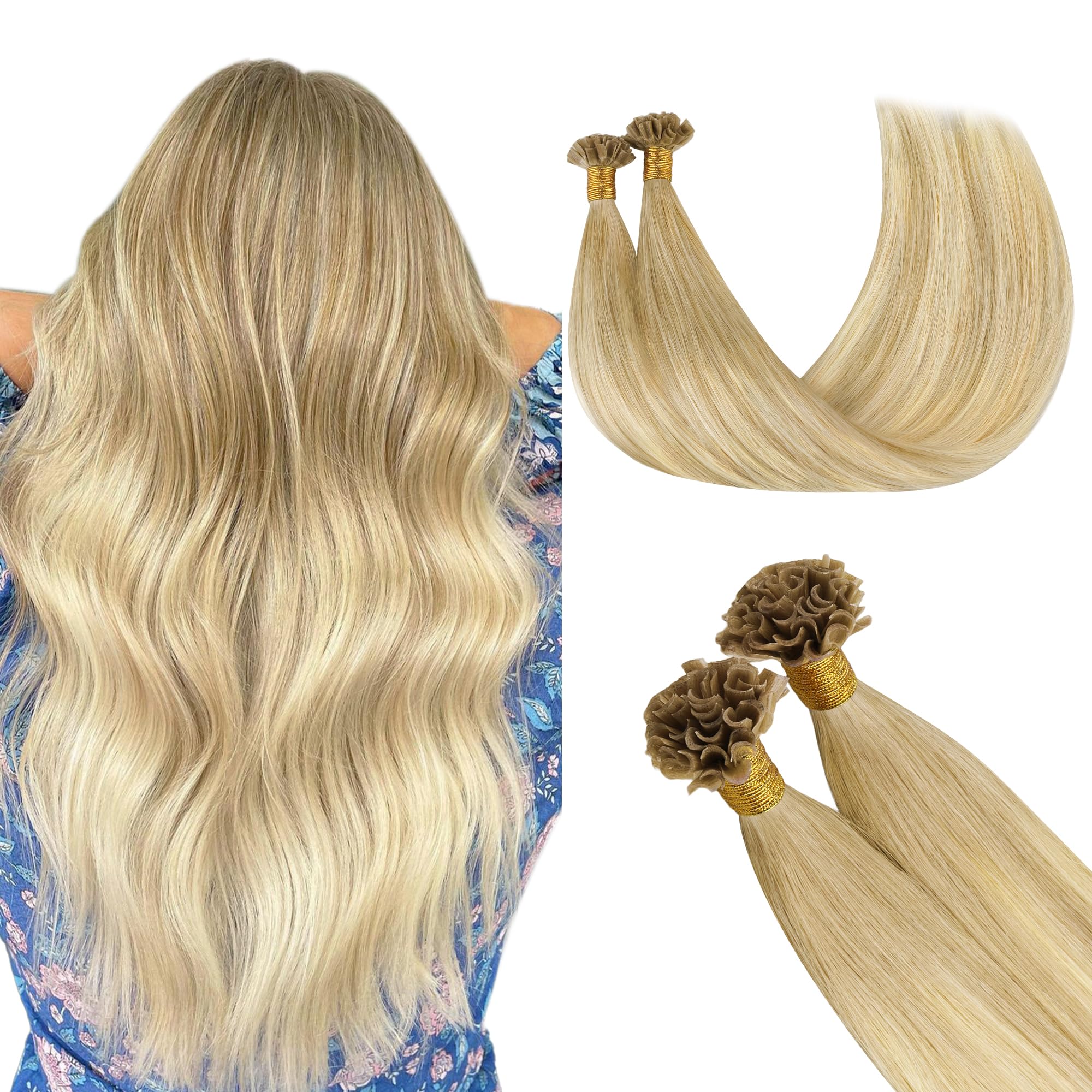 Foto 2 pulgar | Extensiones De Cabello Goo Goo U Tip, 18 Pulgadas, 50 G, 50 Cm, Color Rubio Ceniza Perlado - Venta Internacional.