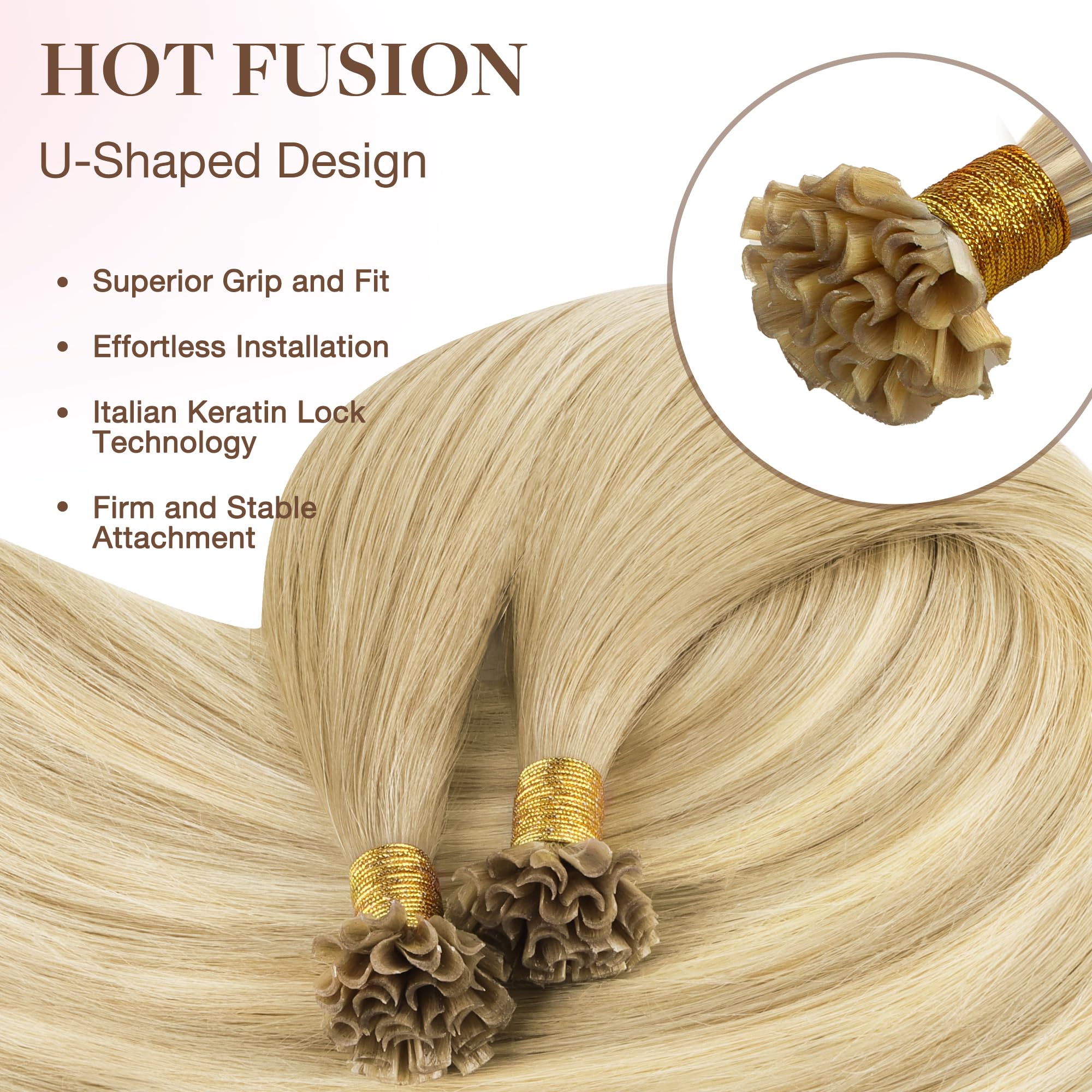 Foto 5 pulgar | Extensiones De Cabello Goo Goo U Tip, 18 Pulgadas, 50 G, 50 Cm, Color Rubio Ceniza Perlado - Venta Internacional.