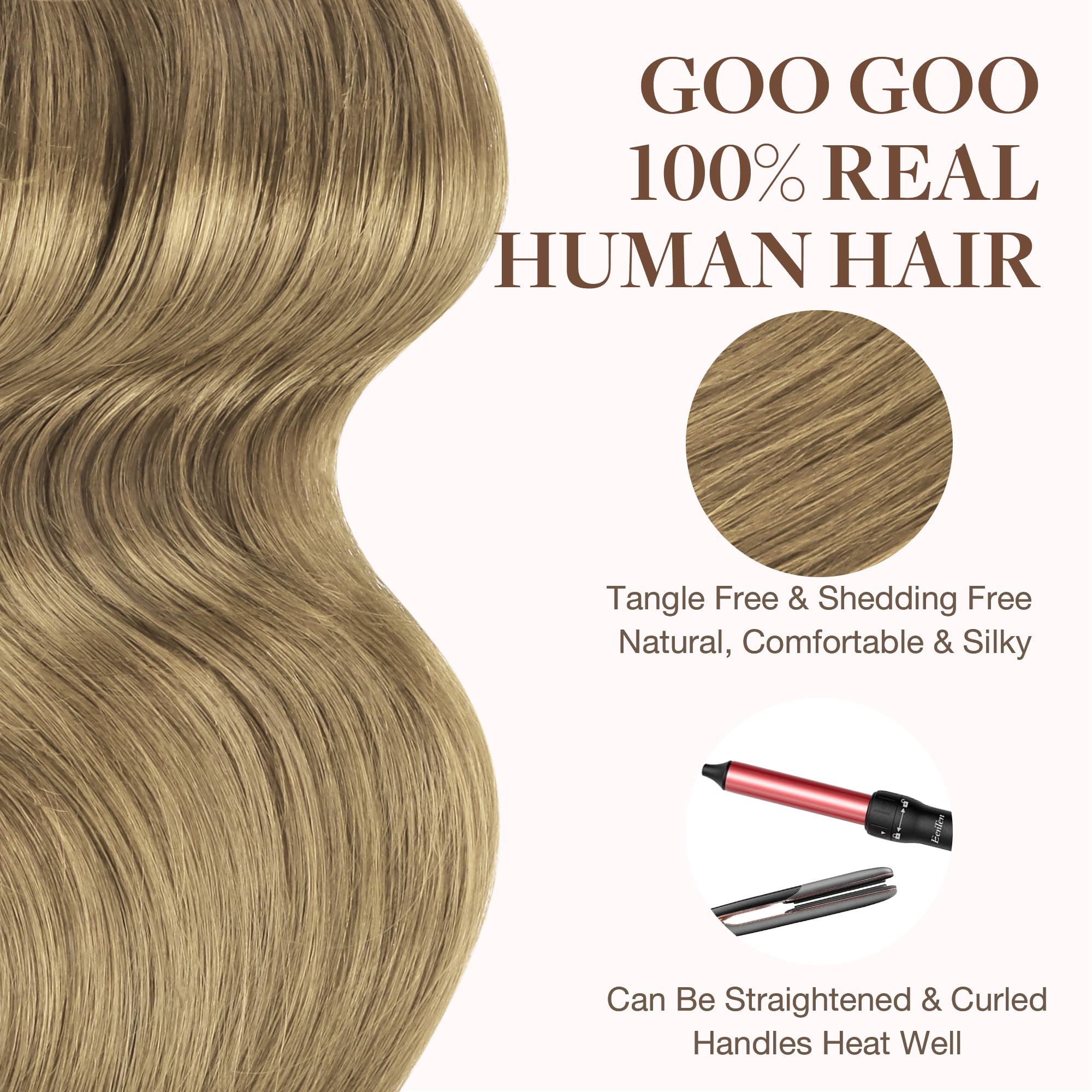 Foto 8 pulgar | Extensiones De Cabello Con Cinta Adhesiva Goo Goo Human Hair 20 Pulgadas, 50 G, 20 Unidades - Venta Internacional.