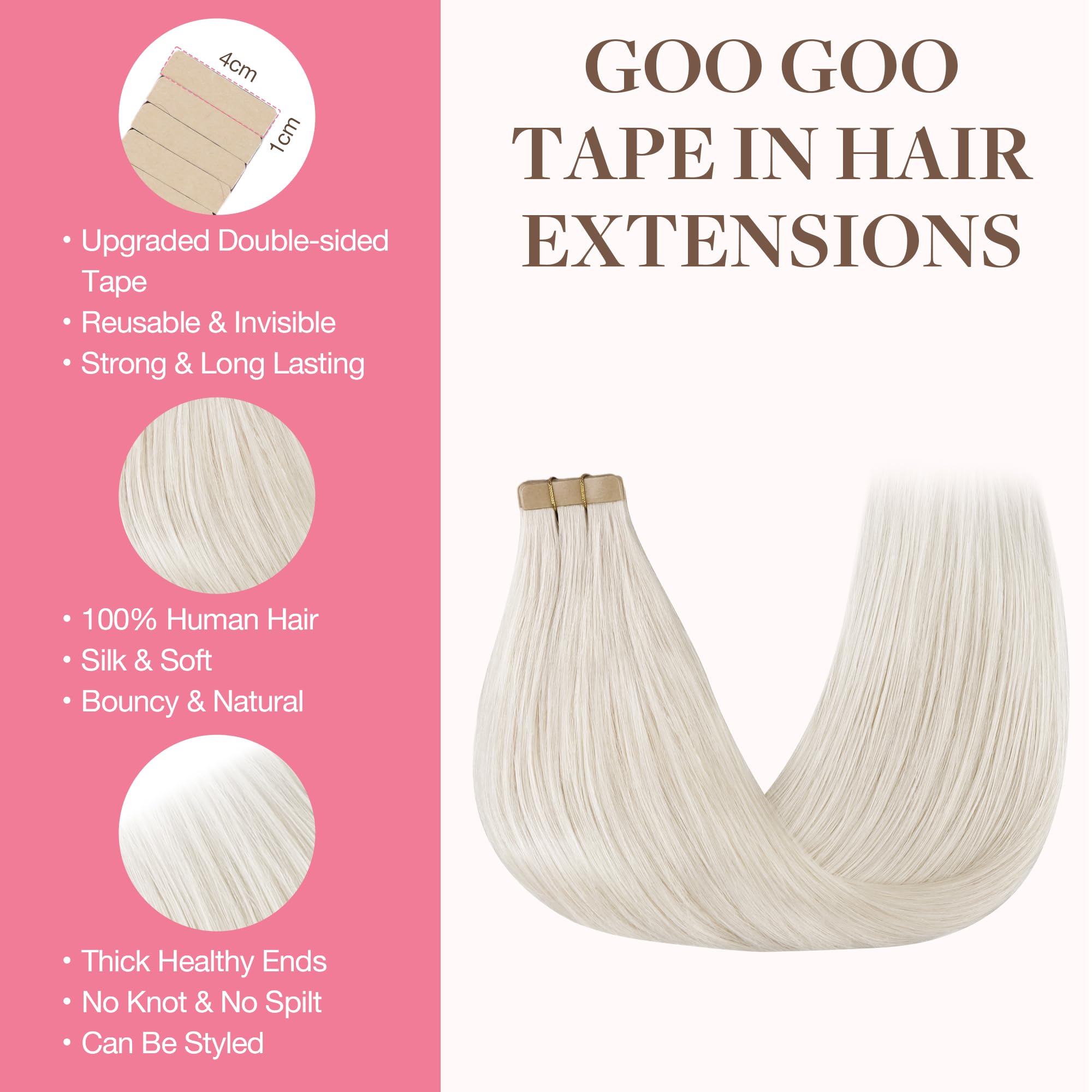 Foto 3 pulgar | Extensiones De Cabello Humano Goo Goo, 18 Cm, 50 G, 20 Unidades - Venta Internacional.